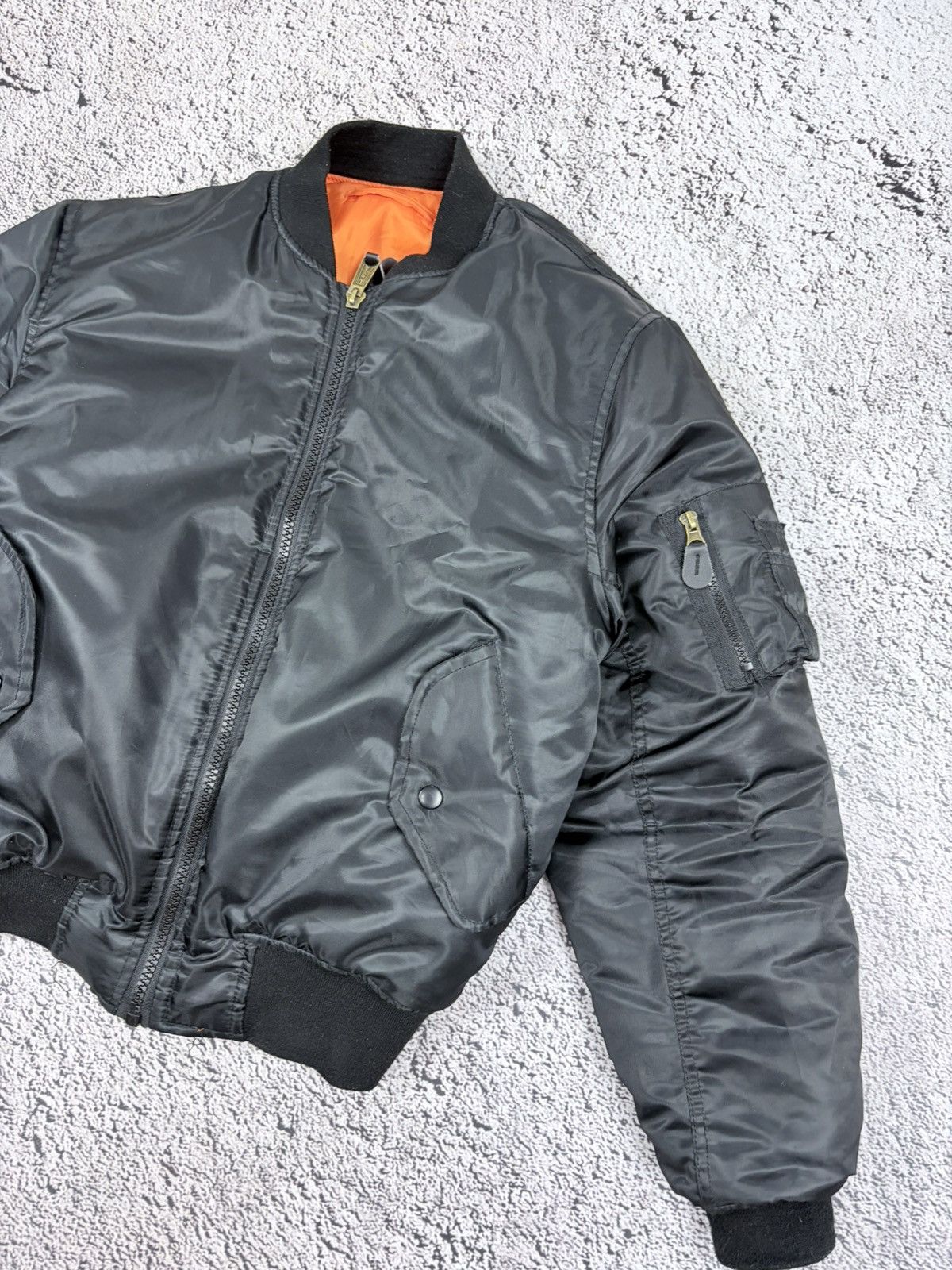 Japanese Brand Mil-Tec US MA1 Flight Bomber Jacket Black Orange S Size US S / EU 44-46 / 1 - 4 Thumbnail