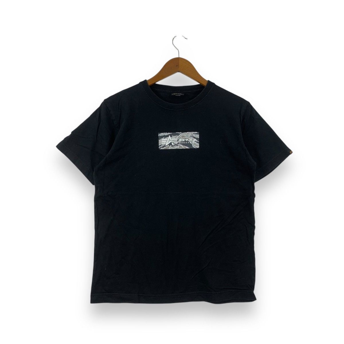 Alpha Industries Vintage ALPHA INDUSTRIES MILITARY Box Logo Tee Shirt Top Size US M / EU 48-50 / 2 - 1 Thumbnail