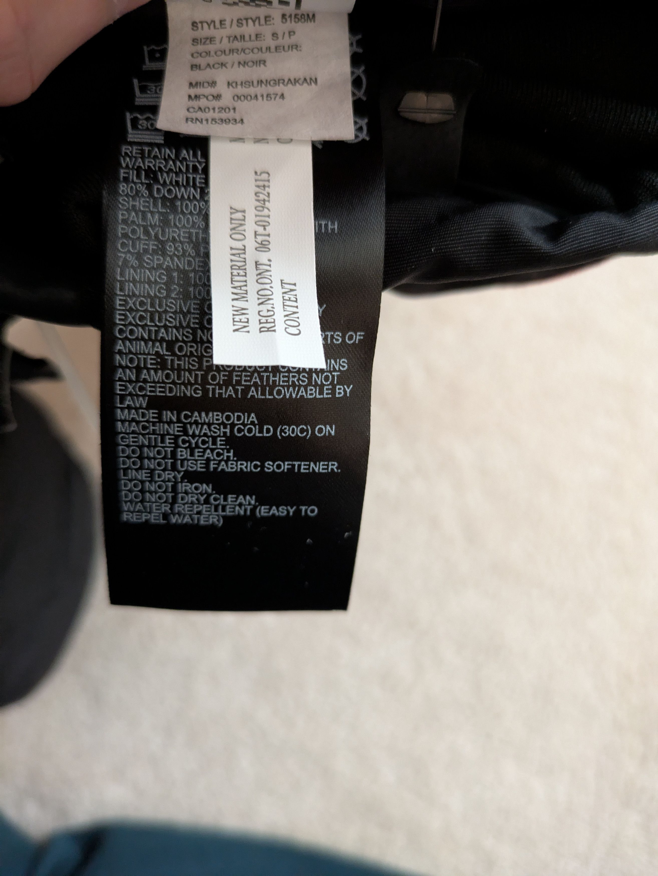 Canada Goose Black Arctic Down Mitts, Small Size ONE SIZE - 9 Thumbnail