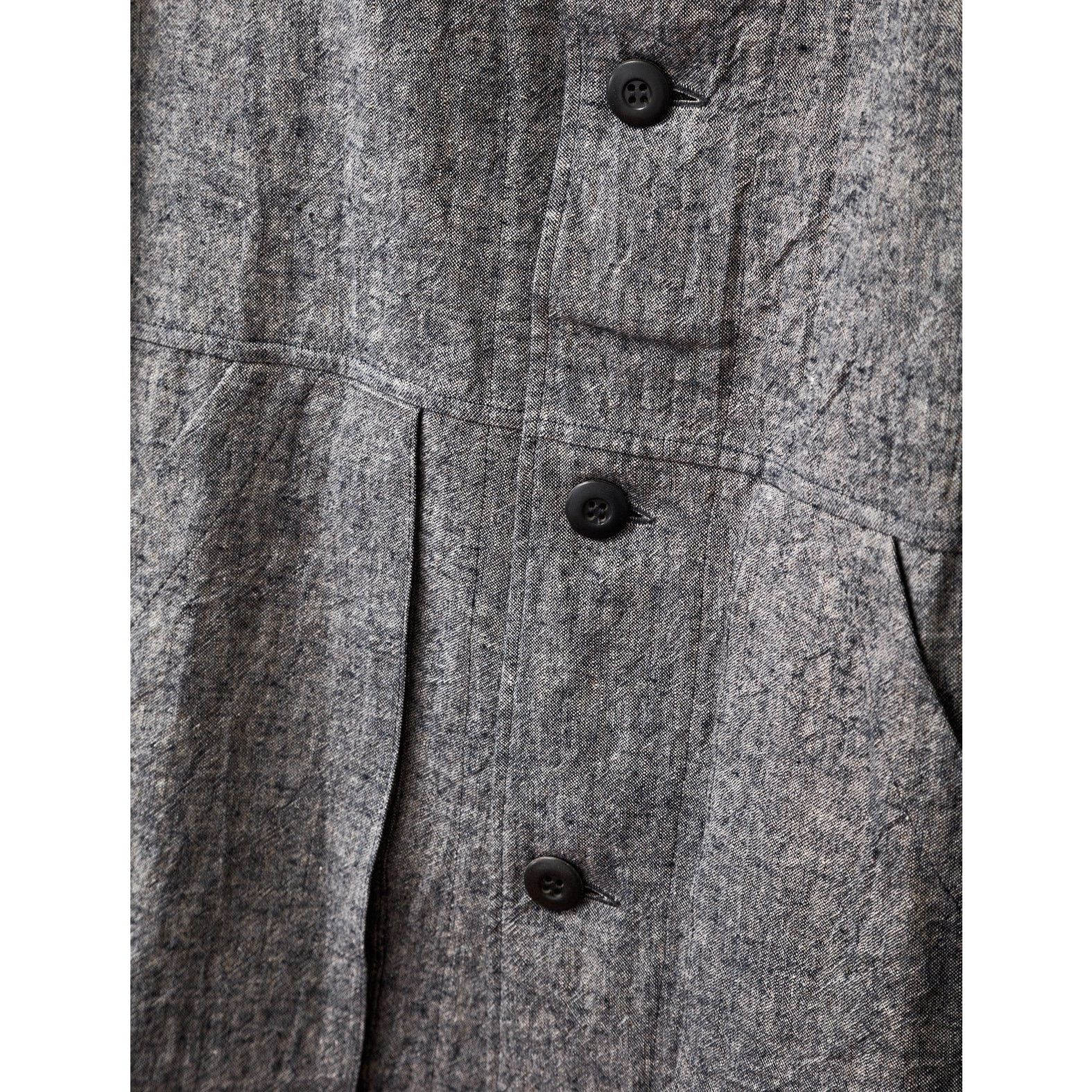 Frank Leder Work Jacket Grey Blue Textured Linen Chore - L NWT $490 Size US L / EU 52-54 / 3 - 8 Thumbnail