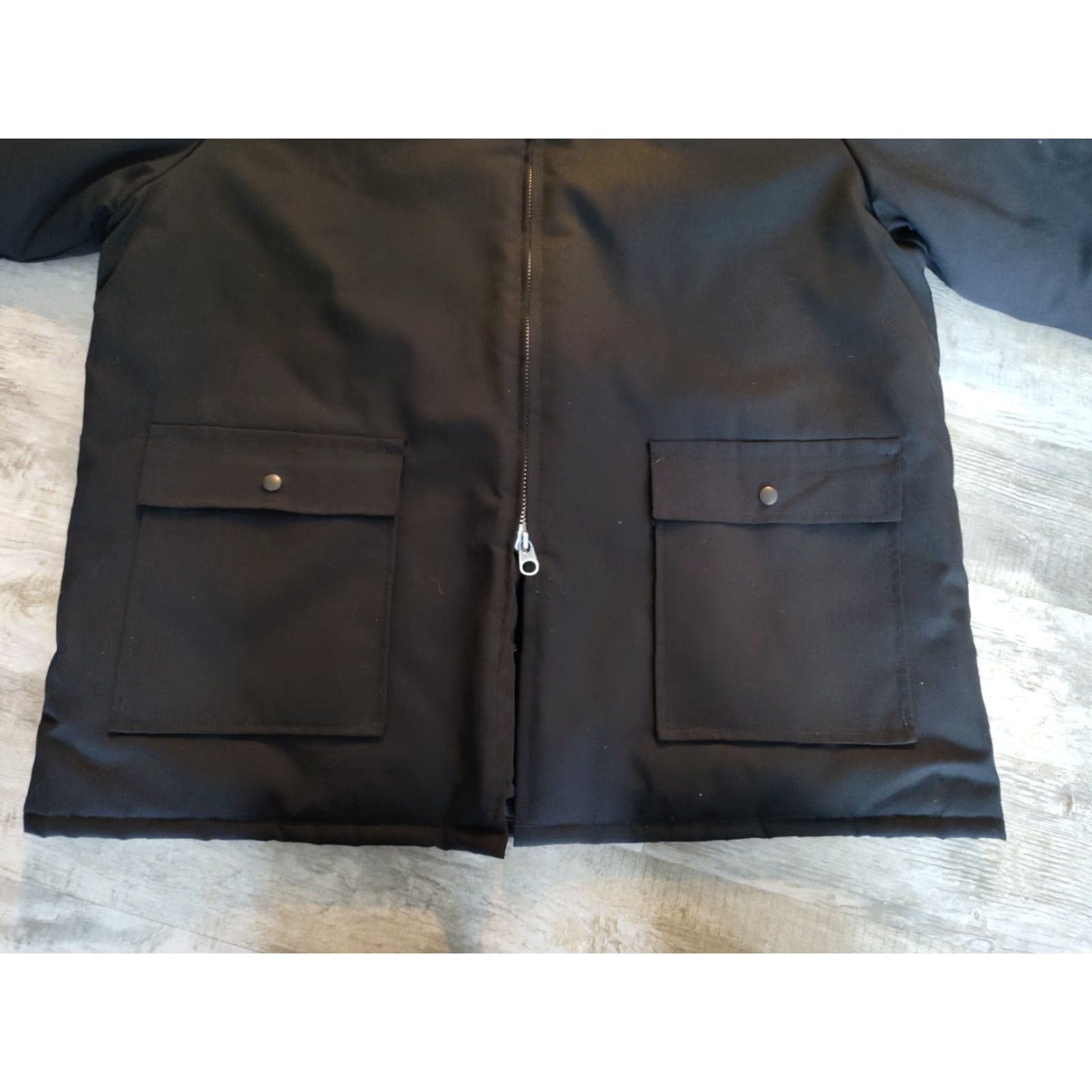 Vintage Johnson Garment Mens Canvas Full Zip Quilted Jacket Hooded Black USA Made 2XL Size US XXL / EU 58 / 5 - 6 Thumbnail