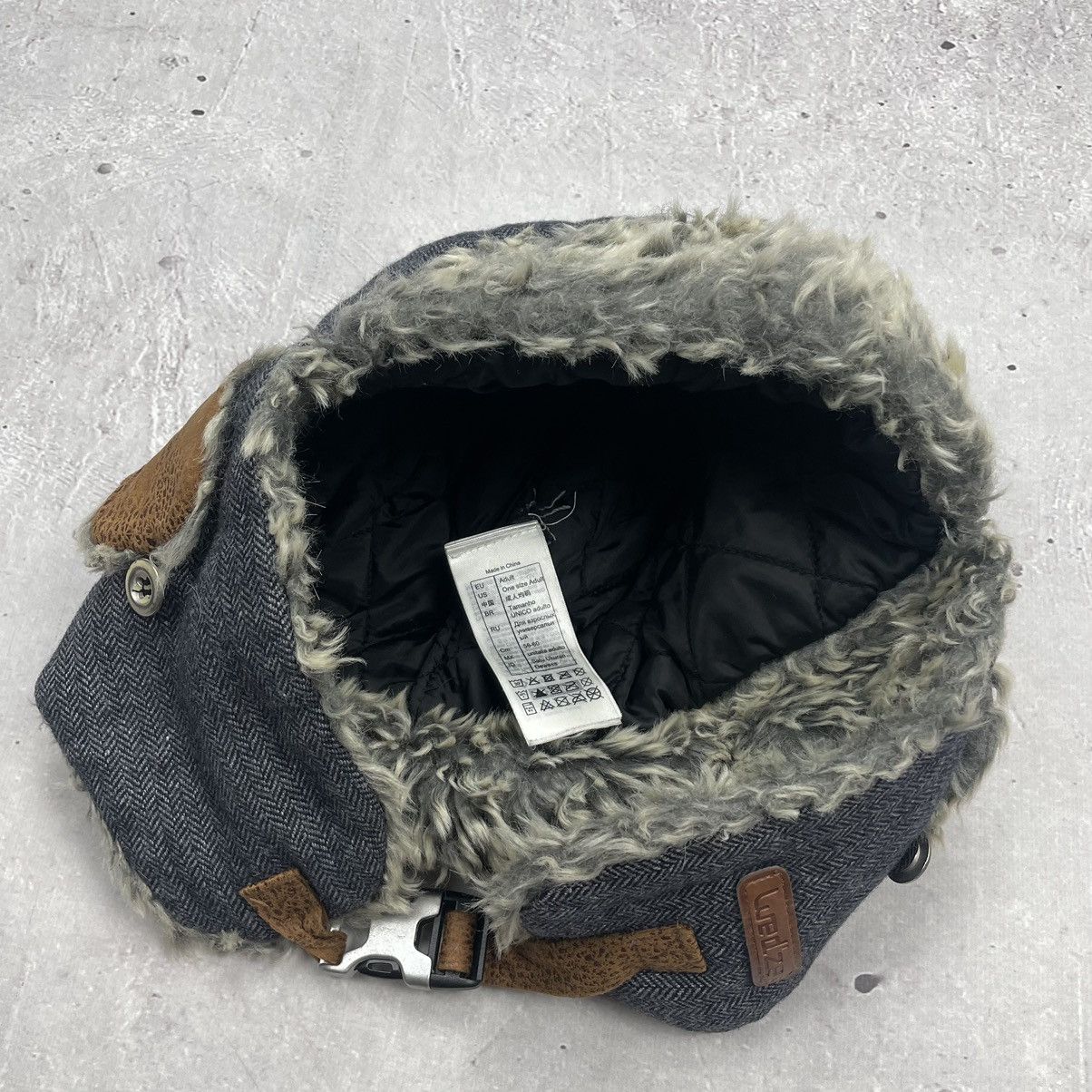 Hysteric Glamour × Vintage Crazy Y2K Mohair Fuzzy Hat Ushanka Punk Huge Size ONE SIZE - 5 Thumbnail