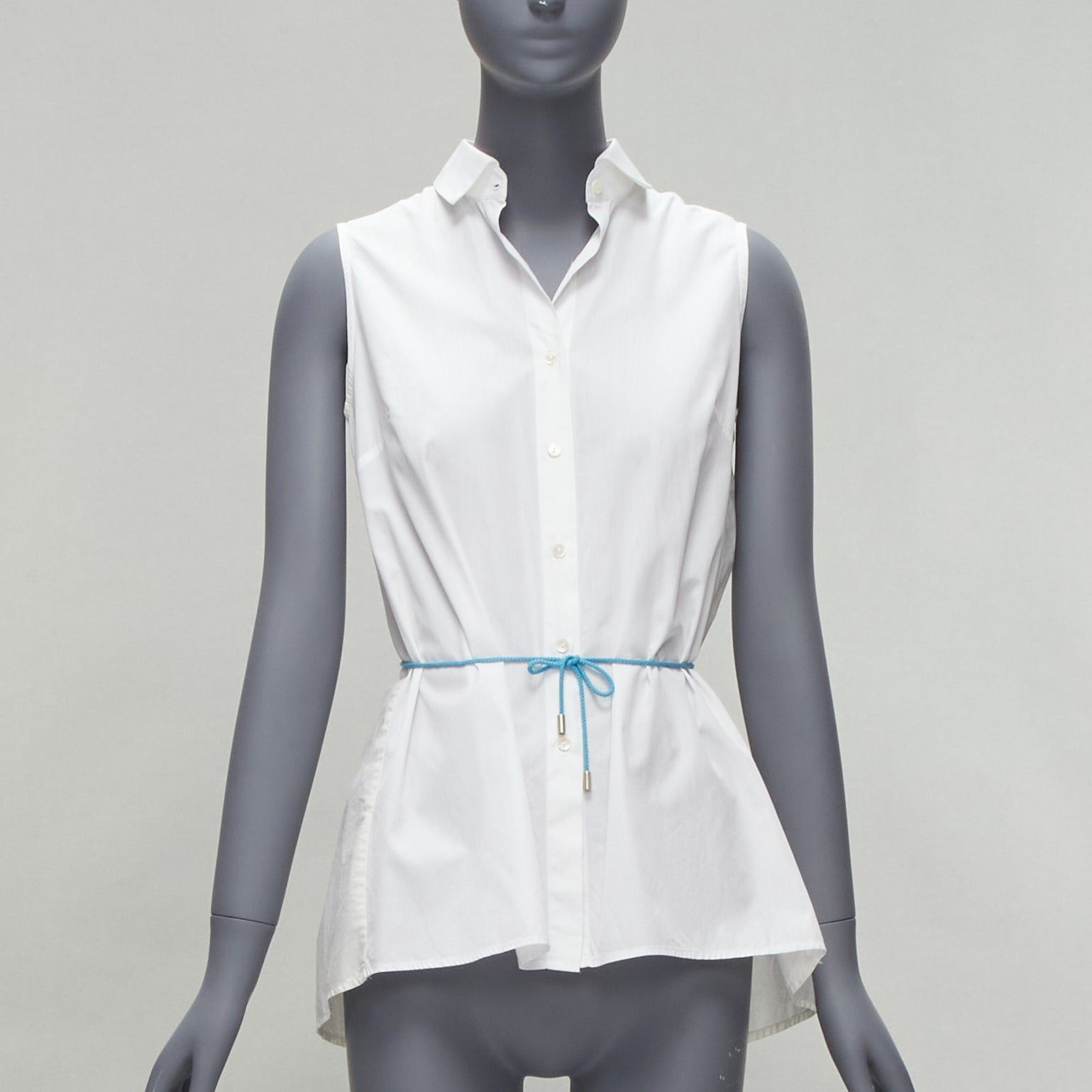 Other PALMER HARDING blue drawstring tie back white flare sleeveless shirt UK6 XS Size XS / US 0-2 / IT 36-38 - 1 Thumbnail