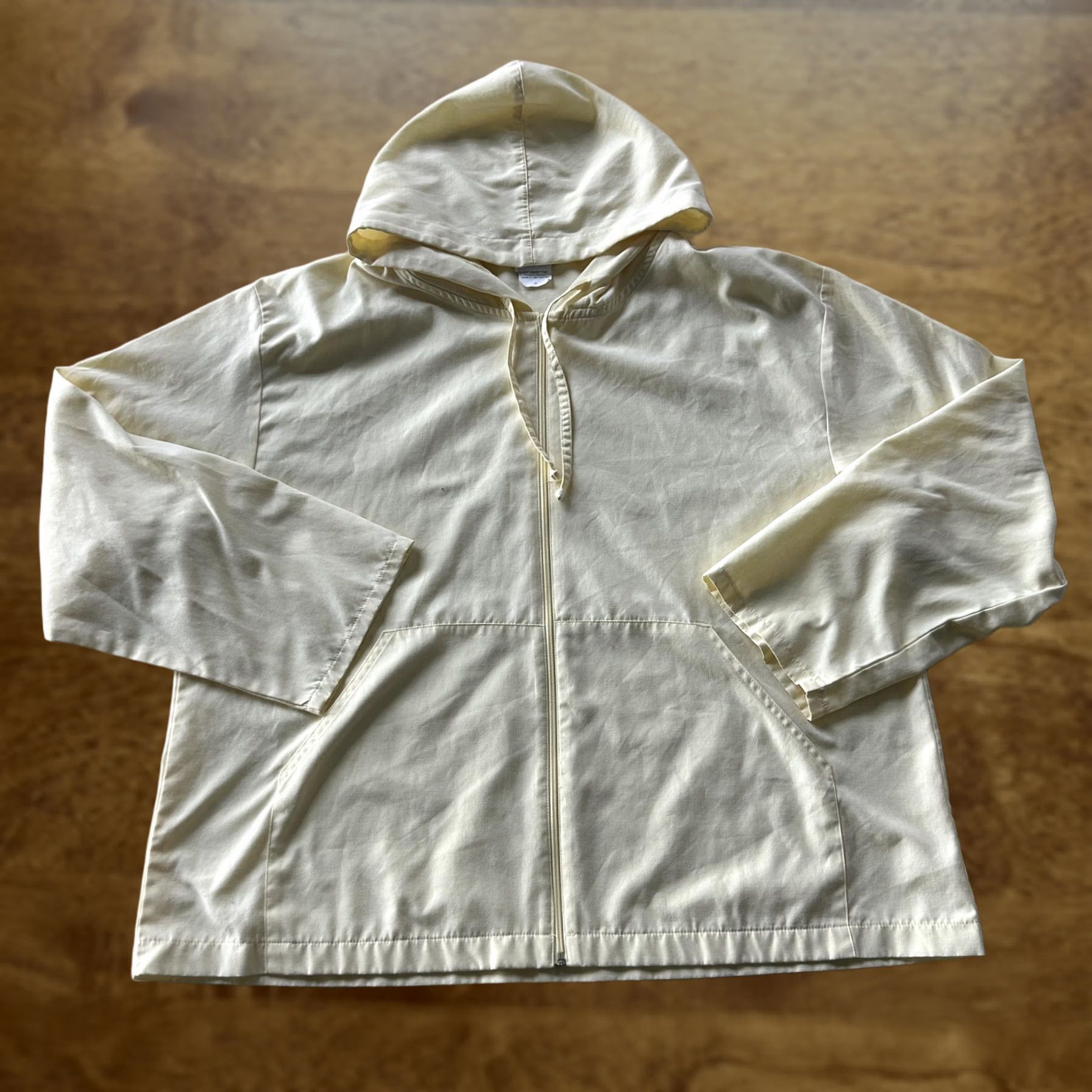 Vintage BonWorth Jacket Womens XL Yellow Cotton Blend Hooded Full Zip Lightweight Twill Jacket Size XL / US 12-14 / IT 48-50 - 1 Thumbnail