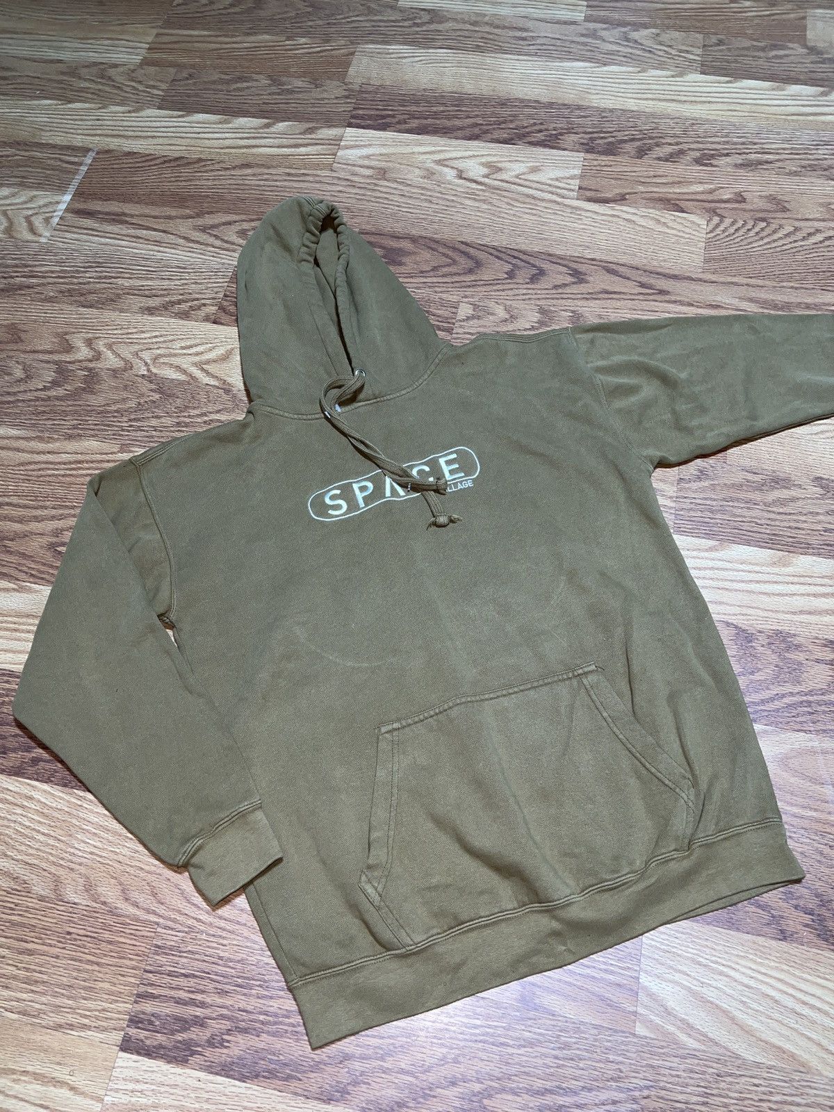 image of Travis Scott Space Village Astroworld Hoodie in Brown Tan, Men's (Size Small)