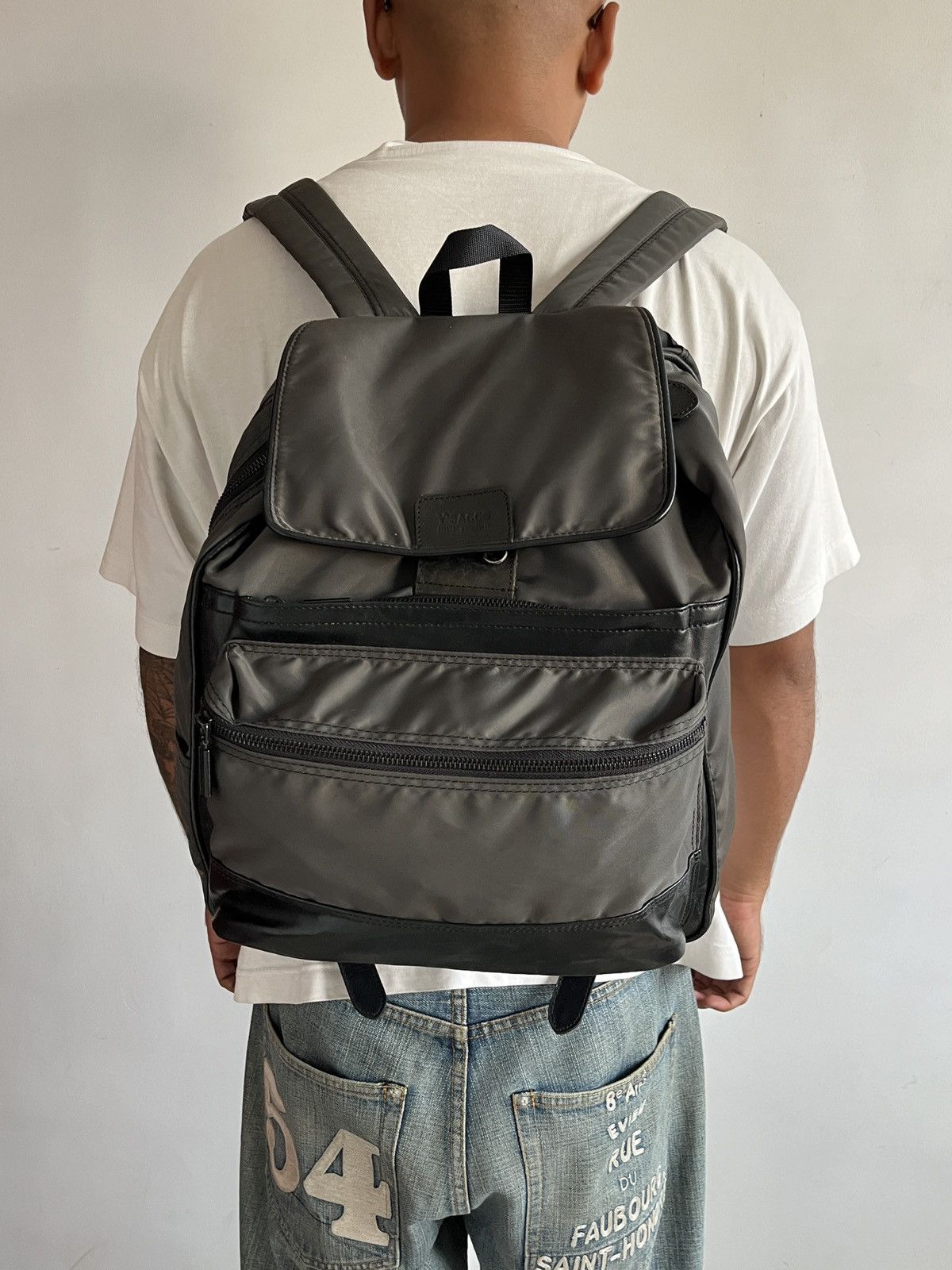 Yohji Yamamoto Yohji Yamoto Y’Saccs Nylon Leather Backpack Size ONE SIZE - 1 Thumbnail