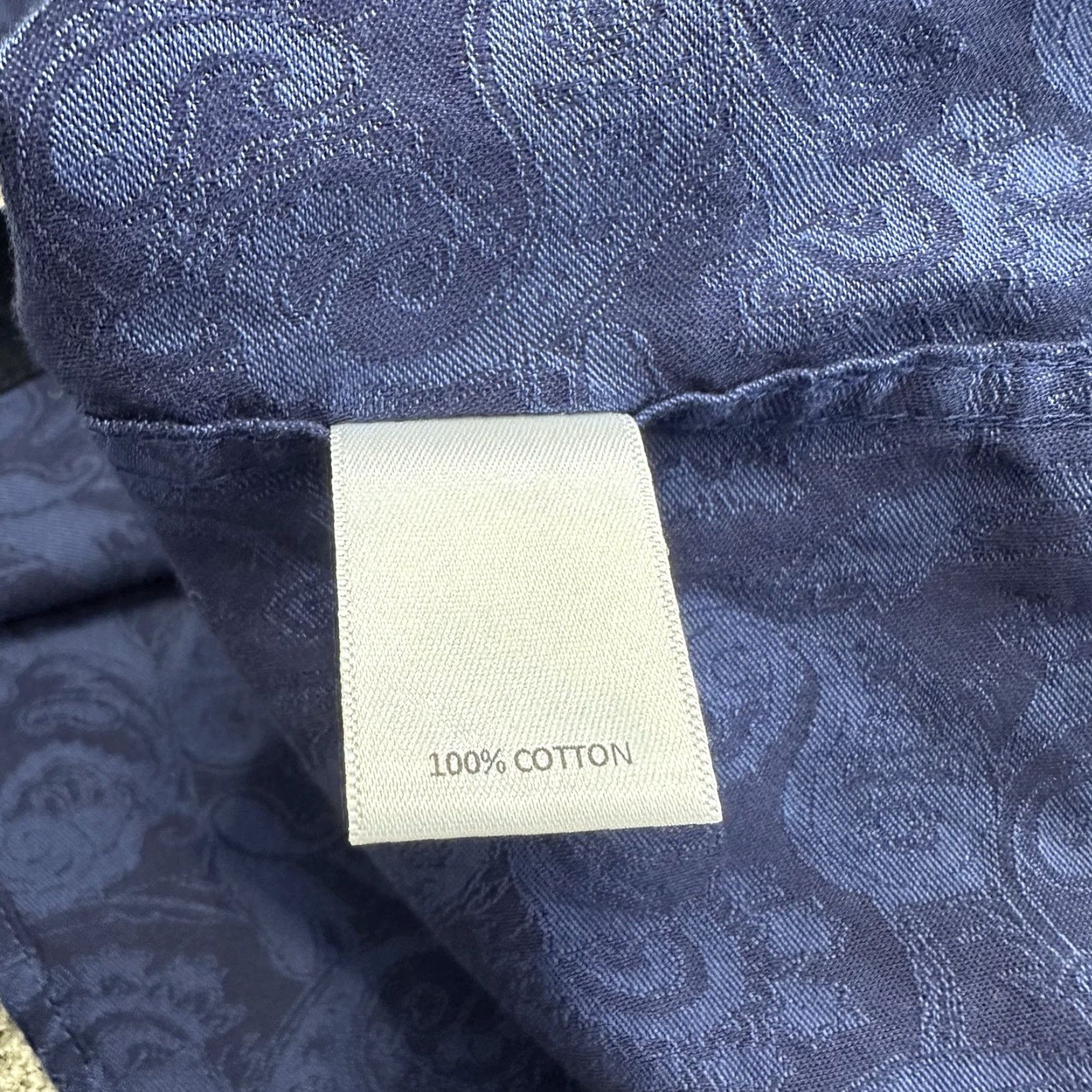 Murano Murano Button-Up Shirt Mens M Paisley Navy Blue Cotton Dress Shirt Size 40R - 8 Thumbnail