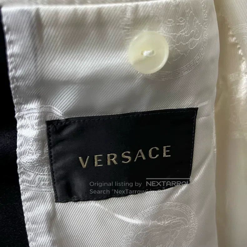 Versace Versace White and black color-blocking sword collar dress, Size 50S - 4 Thumbnail