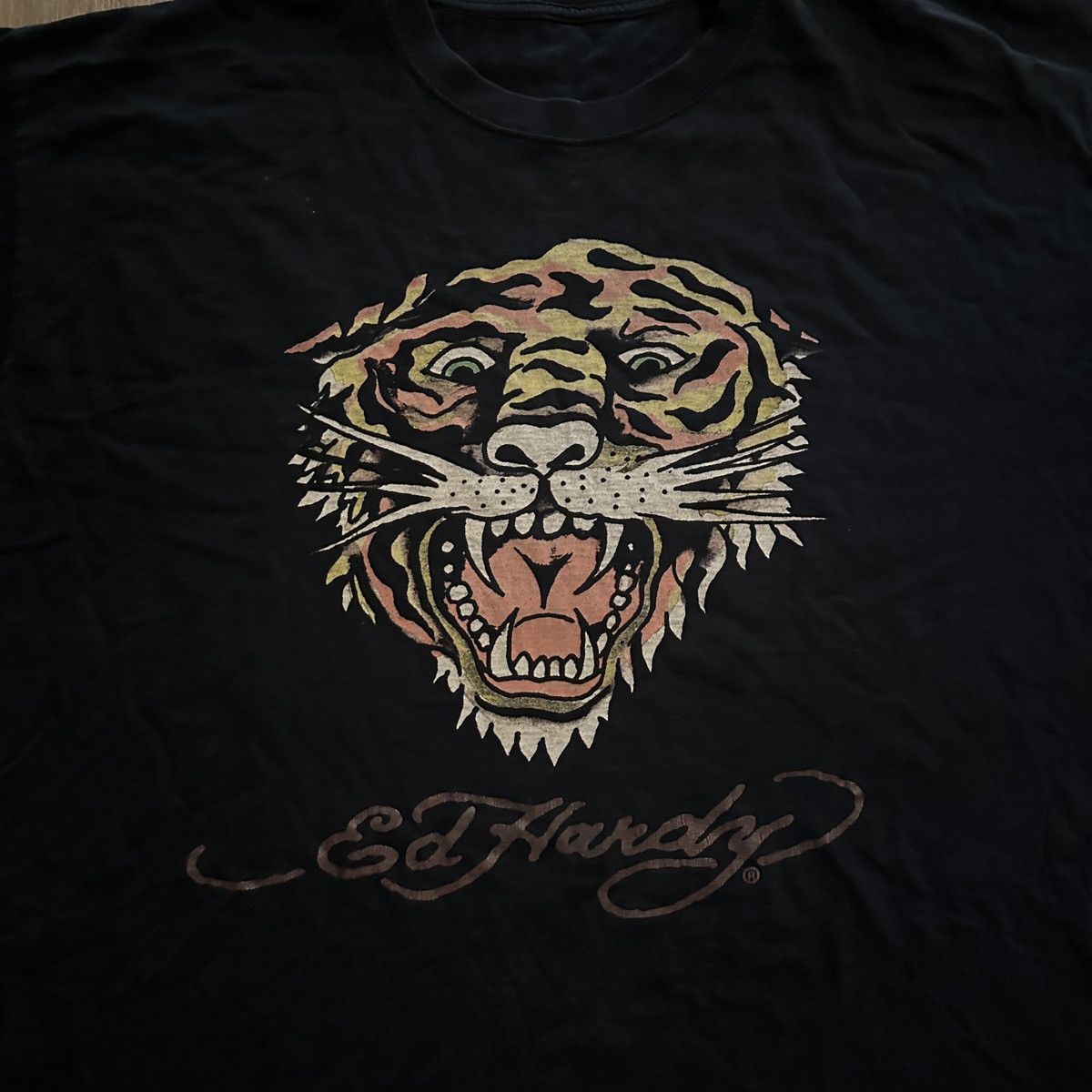 Ed Hardy × Vintage Ed Hardy Vintage T Shirt Size XL Black Tiger Size US XL / EU 56 / 4 - 2 Thumbnail