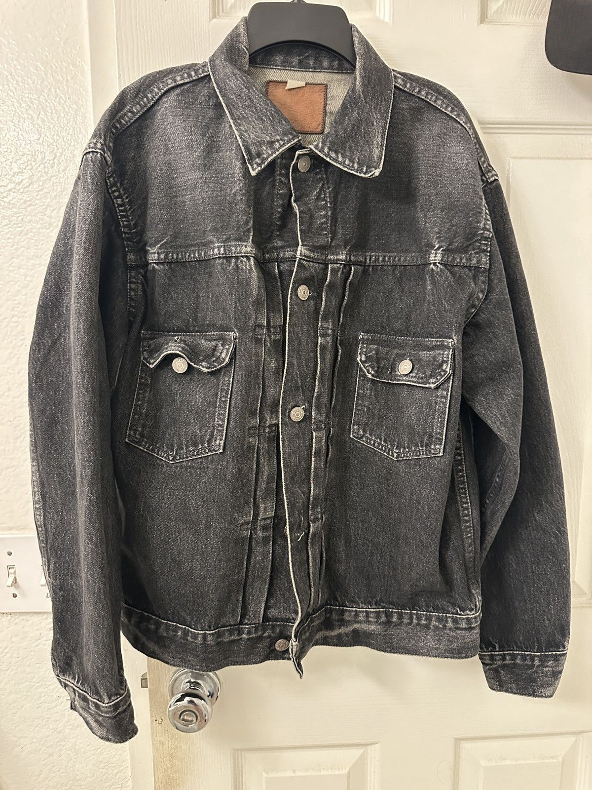 Sugar Cane SUGAR CANE - 14.25oz. BLACK DENIM JACKET 1953 AGED MODEL Size US L / EU 52-54 / 3 - 3 Thumbnail