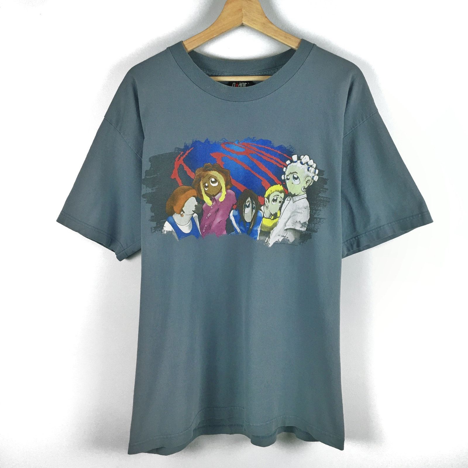 image of Giant x Vintage 1996 Korn Band T Shirt Anime Graphic Mens Large Blue