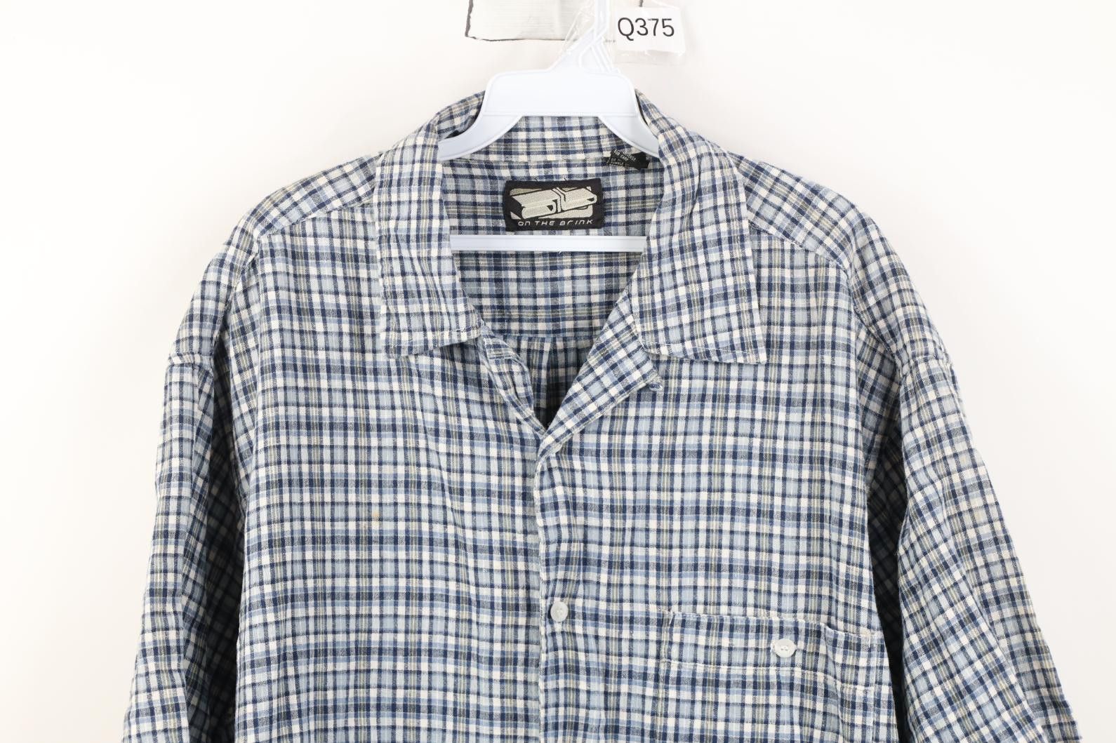 Vintage Vintage 90s Streetwear Looped Collar Button Shirt Plaid Size US L / EU 52-54 / 3 - 2 Thumbnail
