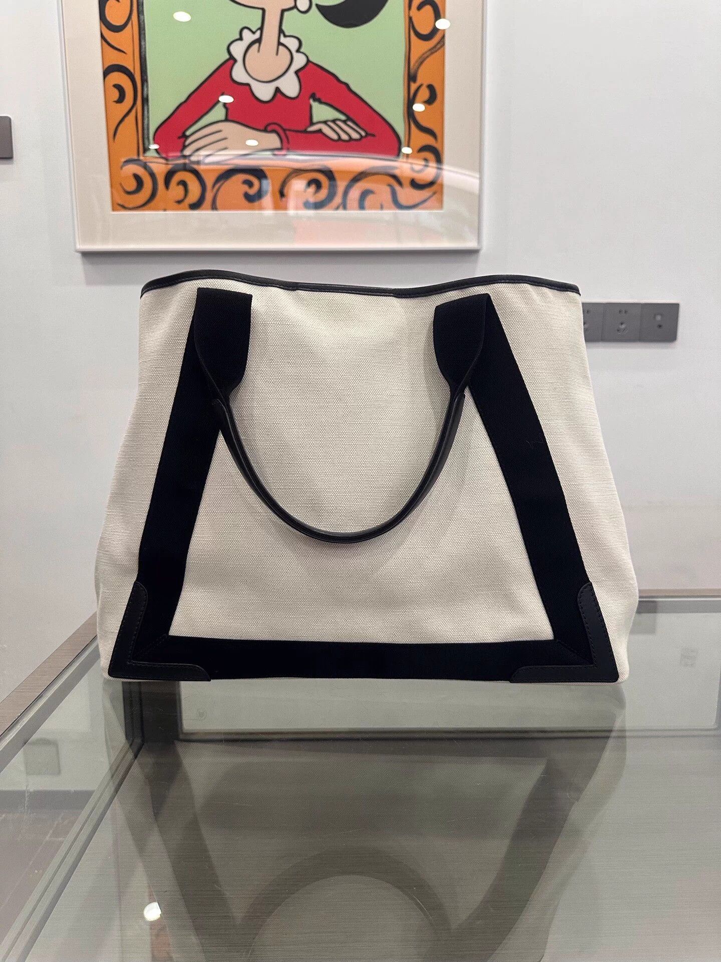 Balenciaga Balenciaga Canvas Leather Tote 41cm 99 Black White Size ONE SIZE - 3 Thumbnail