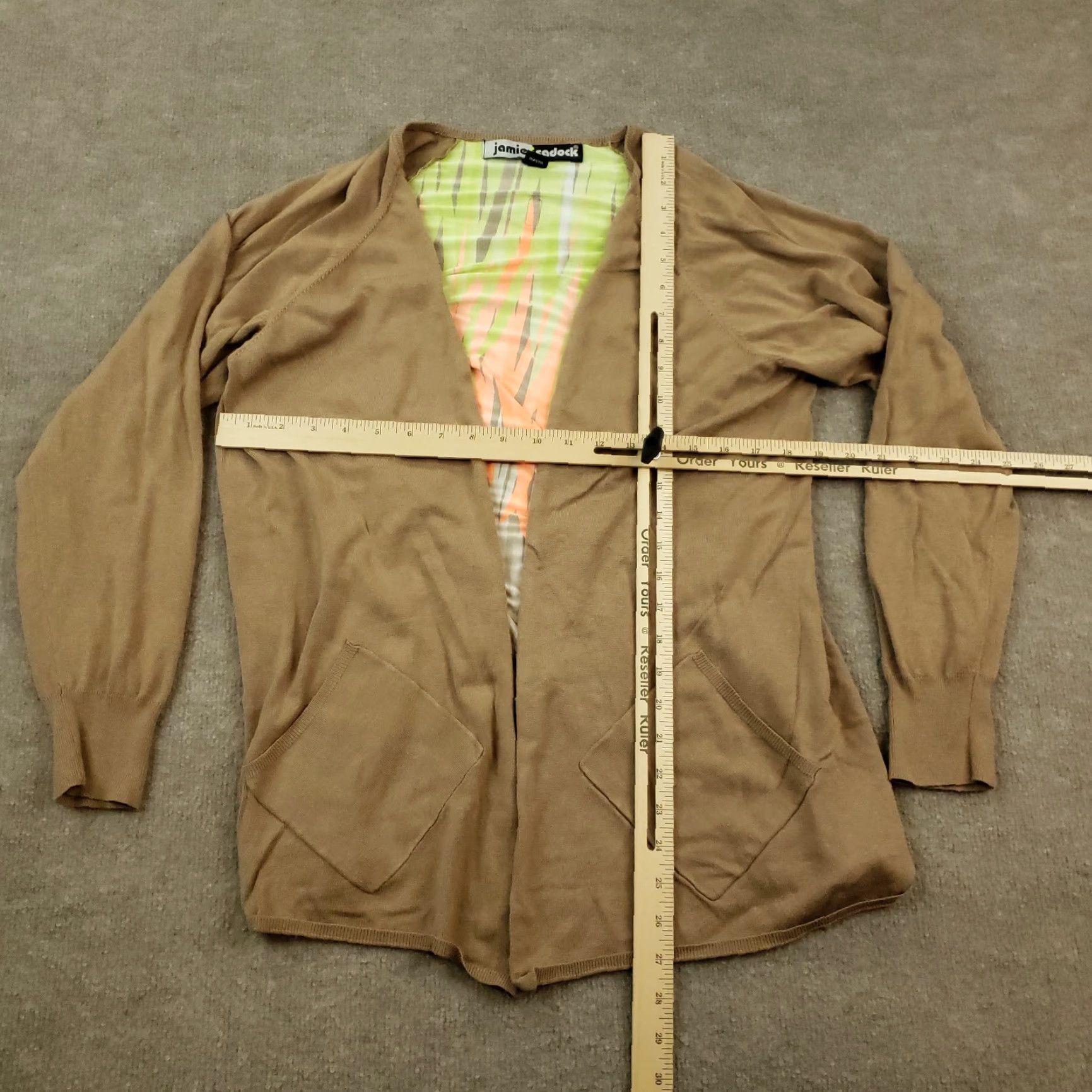 Vintage Jamie Sadock Sweater Womens Large Brown Cardigan Casual Lightweight Open Front Size L / US 10 / IT 46 - 2 Thumbnail