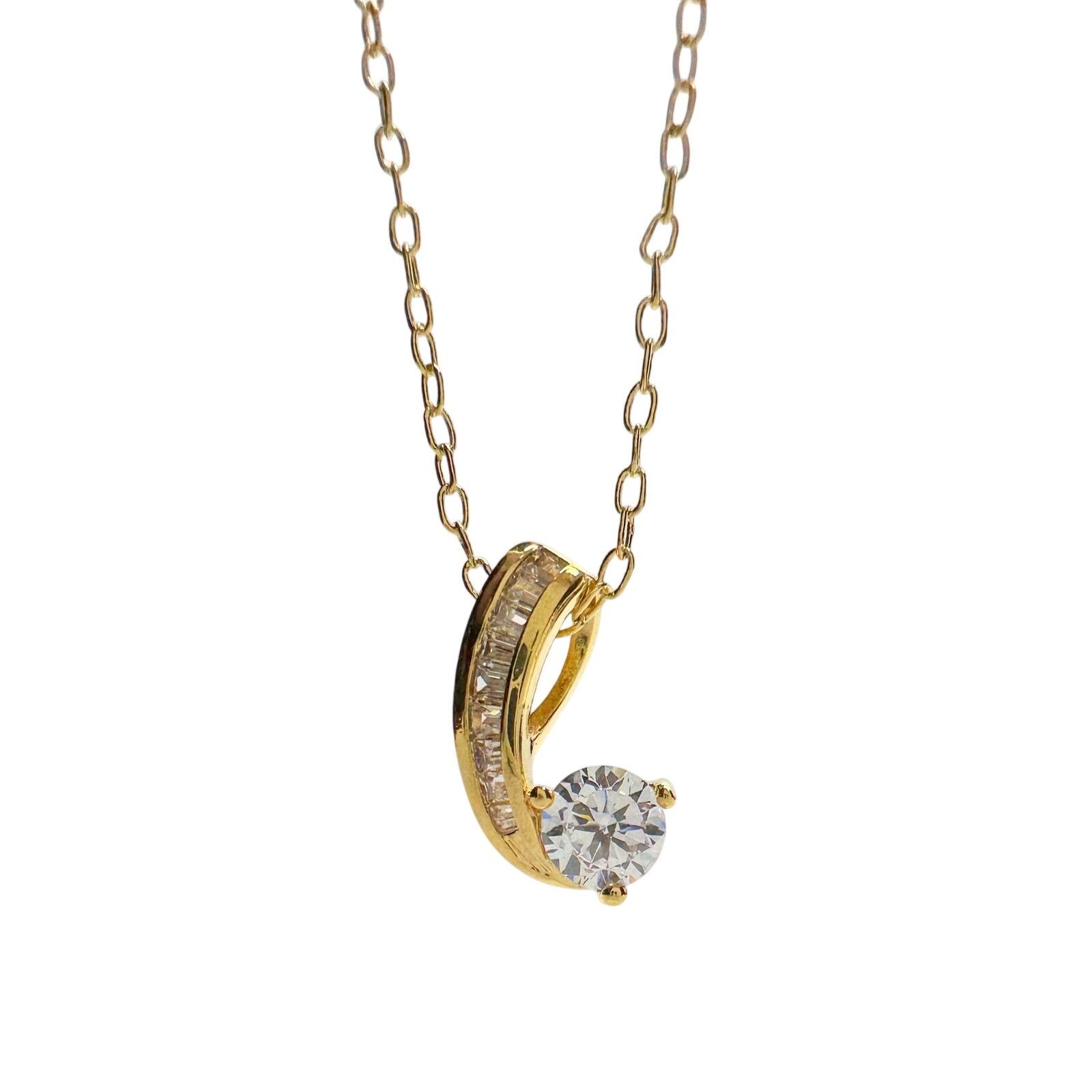 Other Pretty 18kt Gold Plated Topaz and Zirconia Swirl Necklace Size ONE SIZE - 3 Thumbnail