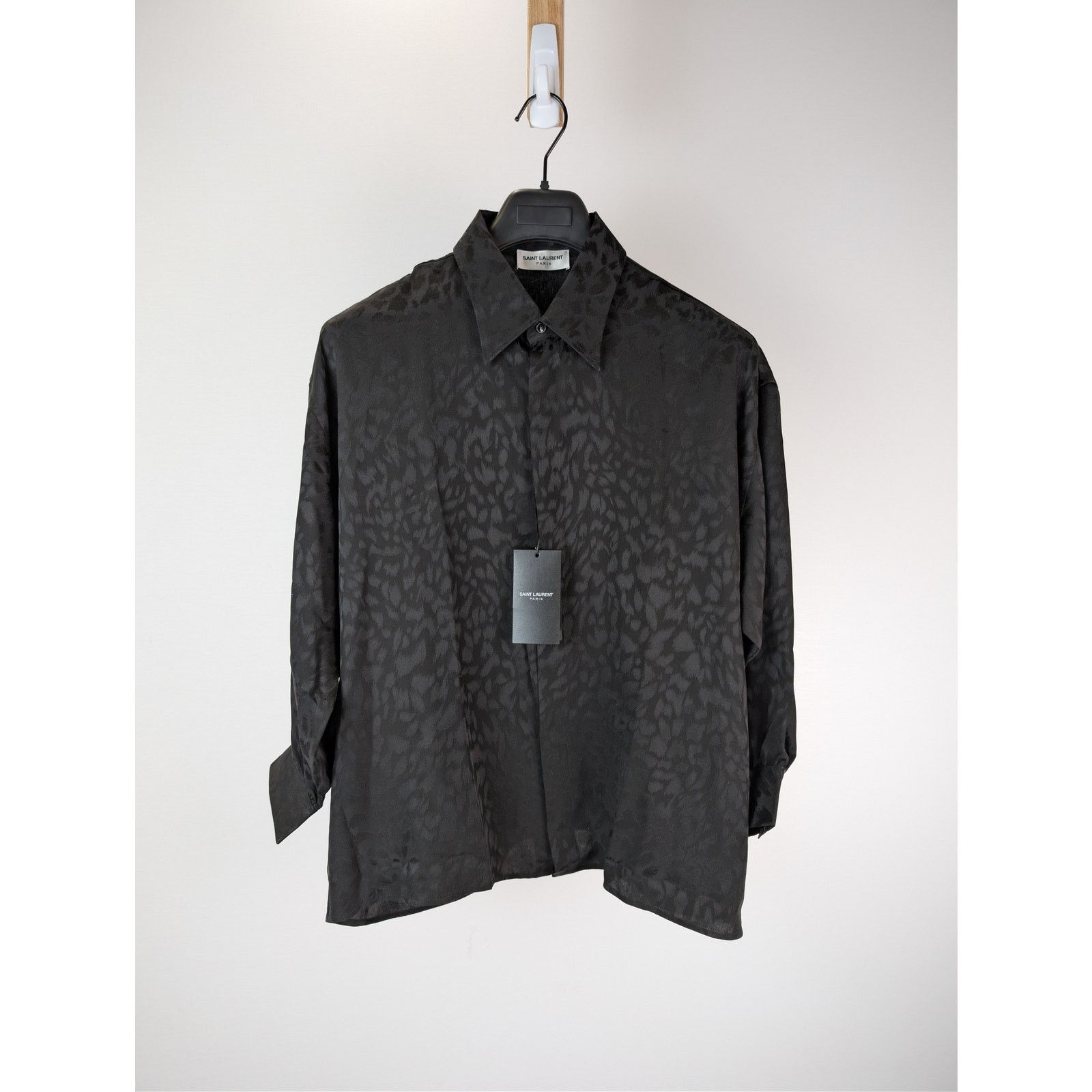 Saint Laurent Paris o1rshd1 Chemise Blouse Boxy Leopard Eclatant Shirt in Black Size US XS / EU 42 / 0 - 1 Thumbnail