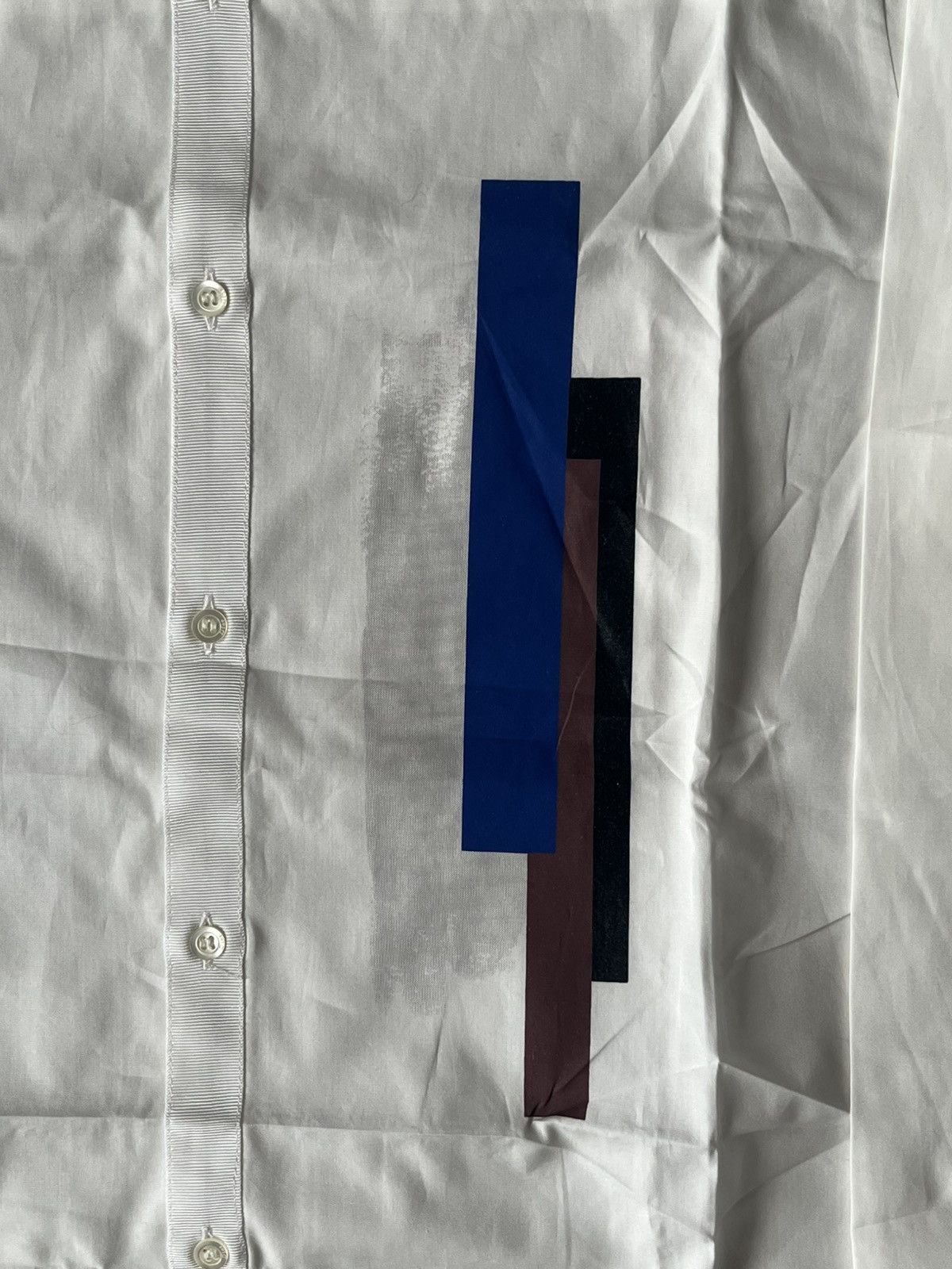 Dior Dior White/Blue Woven Bee embroidered Applique Button Shirt Size XXS / US 00 / IT 34 - 2 Thumbnail