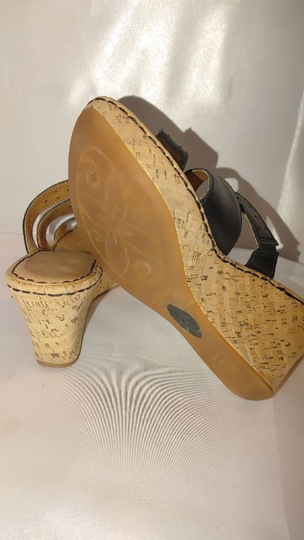 Born Born Marjorie Leather Cork Wedge Sandals Size 6 Size US 6 / IT 36 - 8 Thumbnail