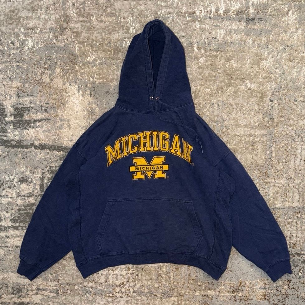 NCAA Michigan Wolverines Y2K College Navy Sweatshirt Mens Large Size US L / EU 52-54 / 3 - 1 Thumbnail