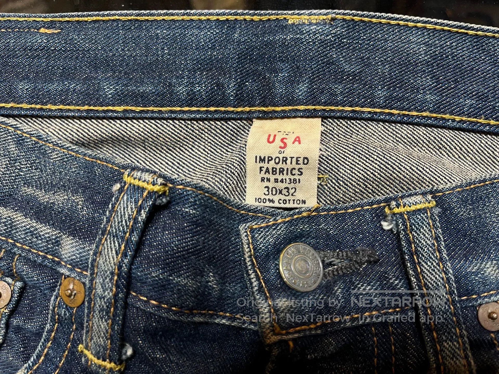 RRL Ralph Lauren distressed denim jeans by double rl. Size US 30 / EU 46 - 3 Thumbnail