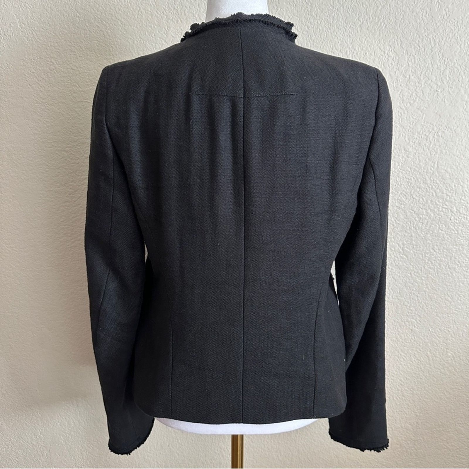 Maje MAJE Cotton Linen Lambskin Leather Ahead Moto Blazer Jacket Size XL / US 12-14 / IT 48-50 - 2 Thumbnail