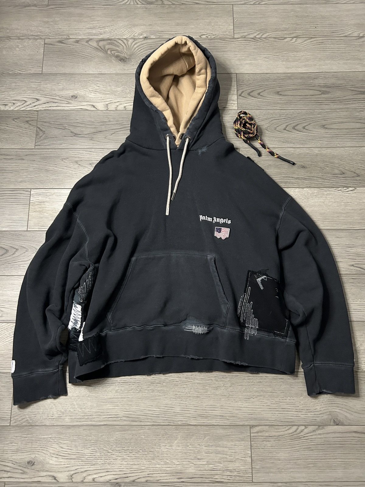 Palm Angels Palm Angels Double Hooded American Flag Mermaid Hoodie Size US M / EU 48-50 / 2 - 1 Thumbnail