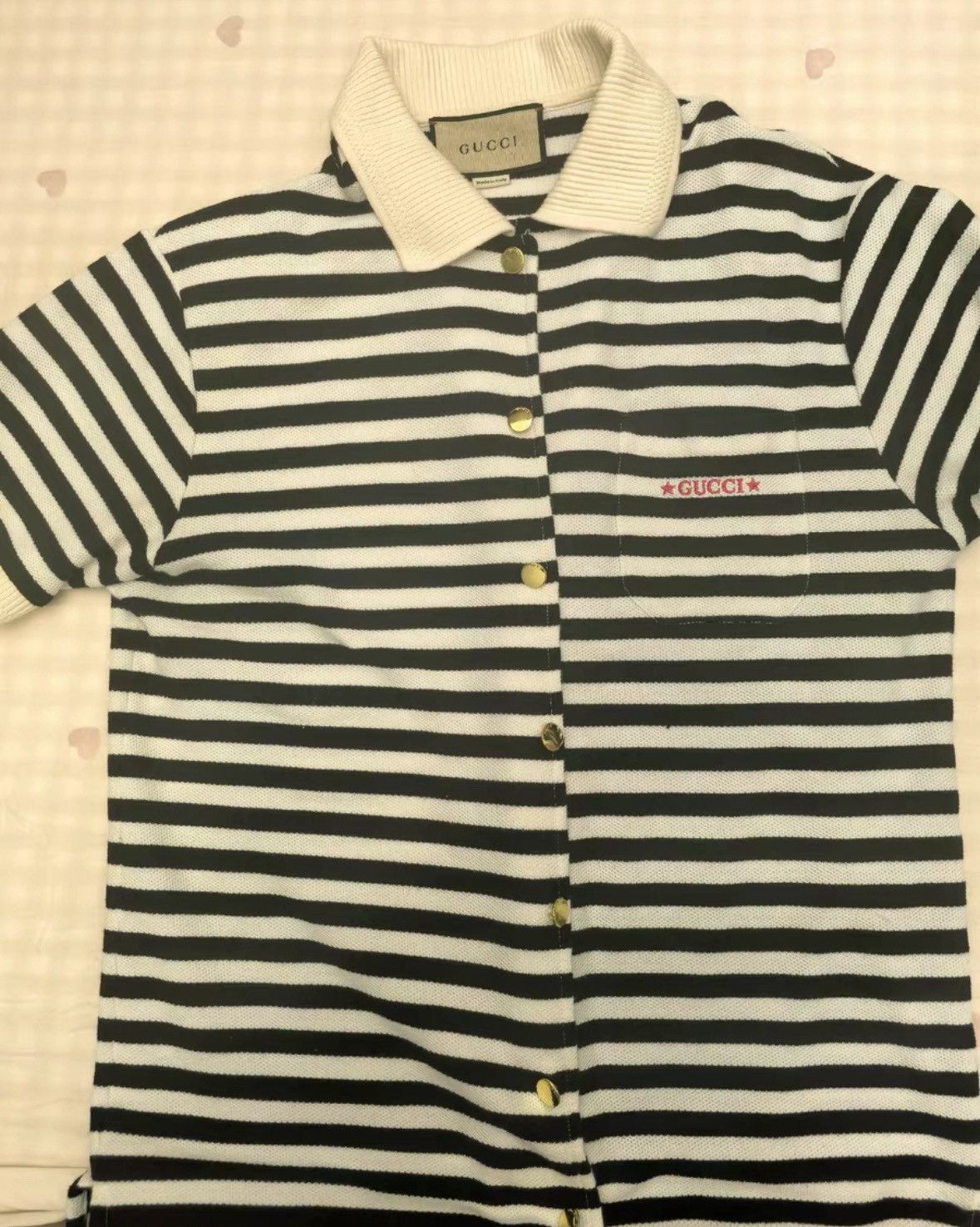 Gucci Gucci Black and white striped pocket logo short-sleeved Pol Size US M / EU 48-50 / 2 - 1 Thumbnail