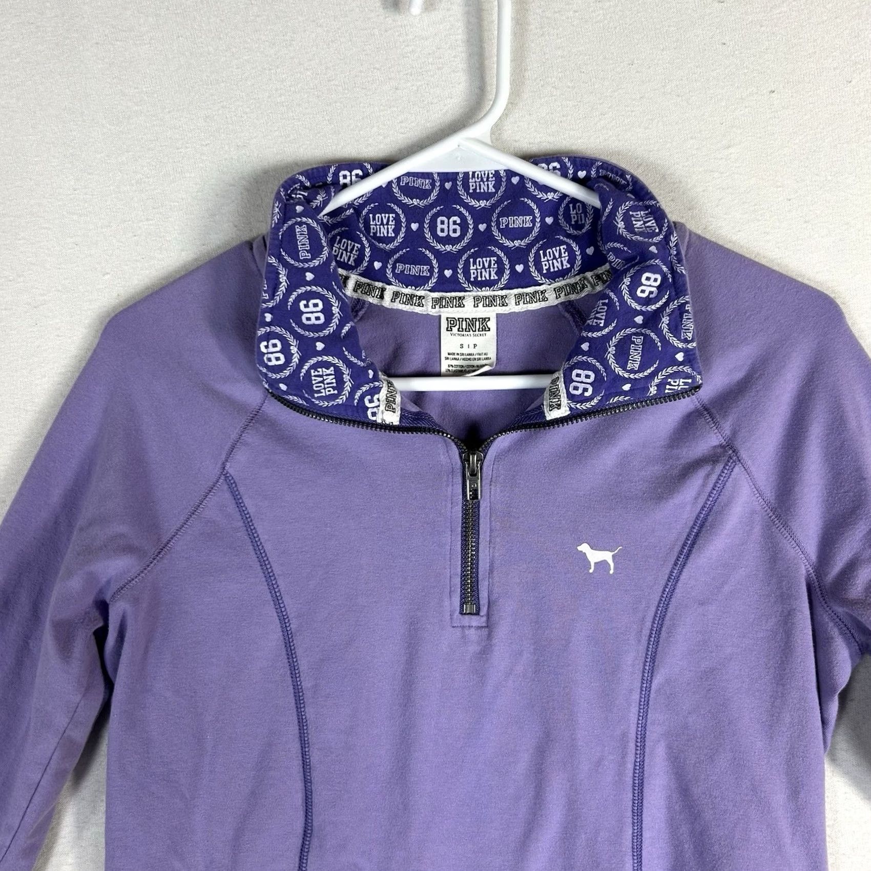 Pinko PINK Victoria's Secret Long Sleeve Pullover Womens Size S Purple 1/4 Zip Top Size S / US 4 / IT 40 - 3 Thumbnail
