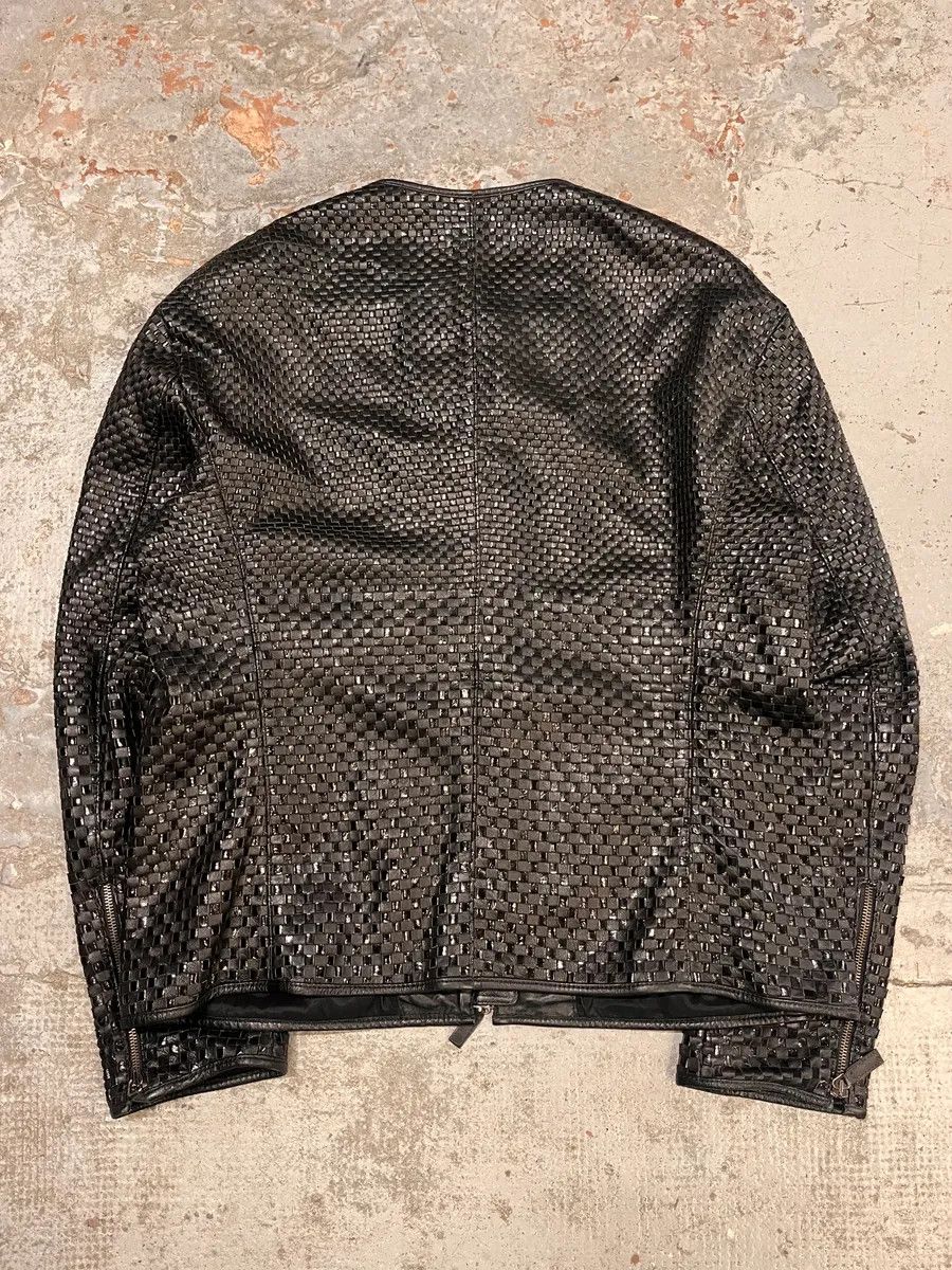Emporio Armani SS2010 Emporio Armani Woven Gradient Black Leather Jacket Size US L / EU 52-54 / 3 - 7 Thumbnail