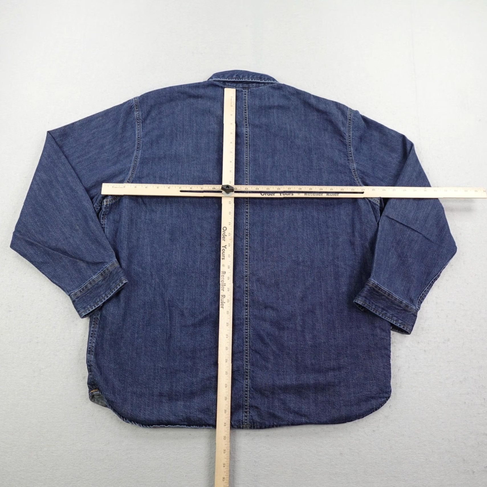 Carhartt Carhartt Jacket XL Blue Denim Relaxed Fit Fleece Lined Snap Shirt Jac Shacket Size US XL / EU 56 / 4 - 7 Thumbnail