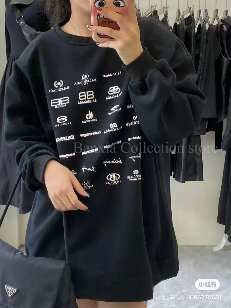 Balenciaga Balenciaga ARCHIVES LOGOS Full Print Black Sweatshirt Size US S / EU 44-46 / 1 - 6 Thumbnail