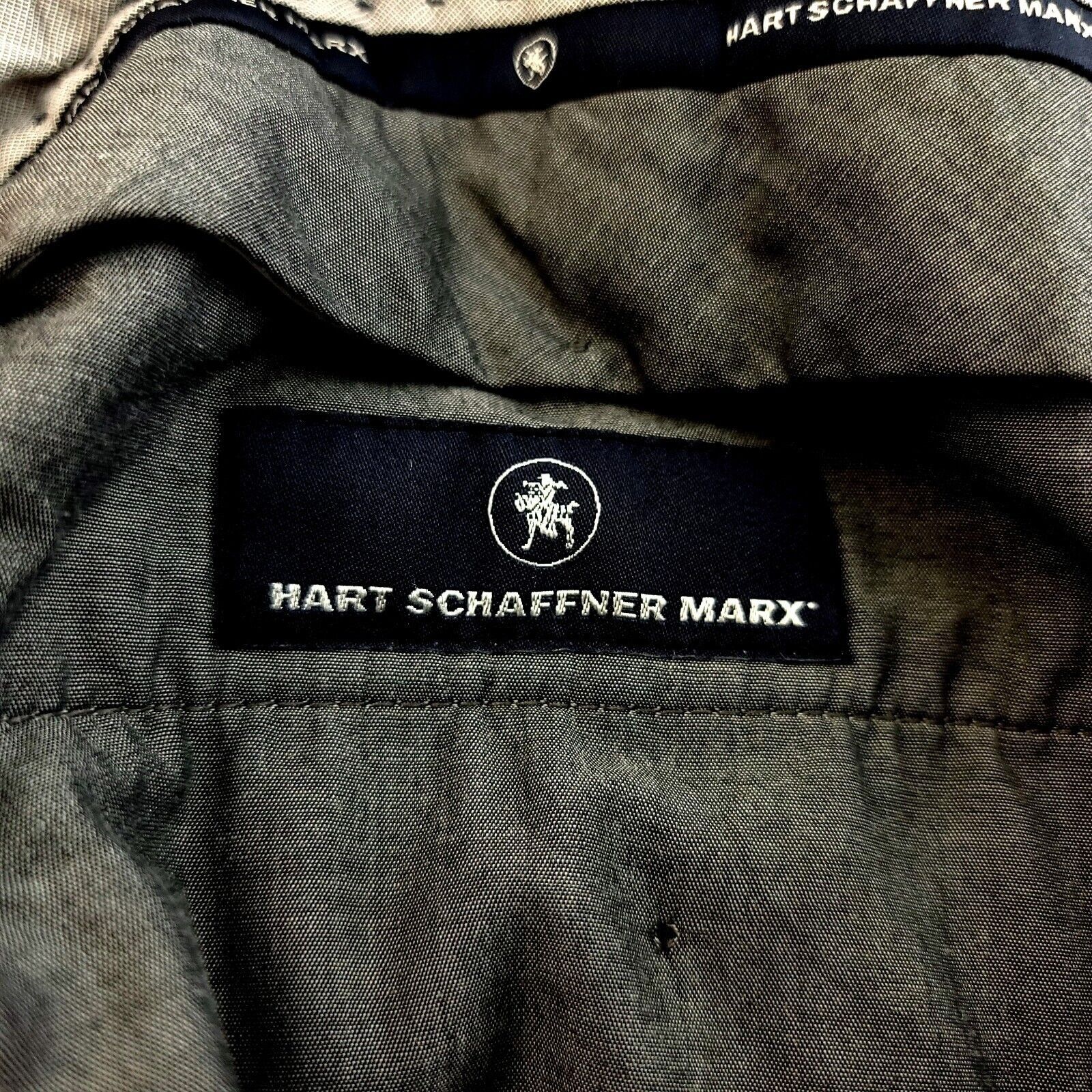 Hart Schaffner Marx Hart Schaffner Marx Flannel Wool Blue Striped Flat Front Dre Size 36R - 5 Thumbnail