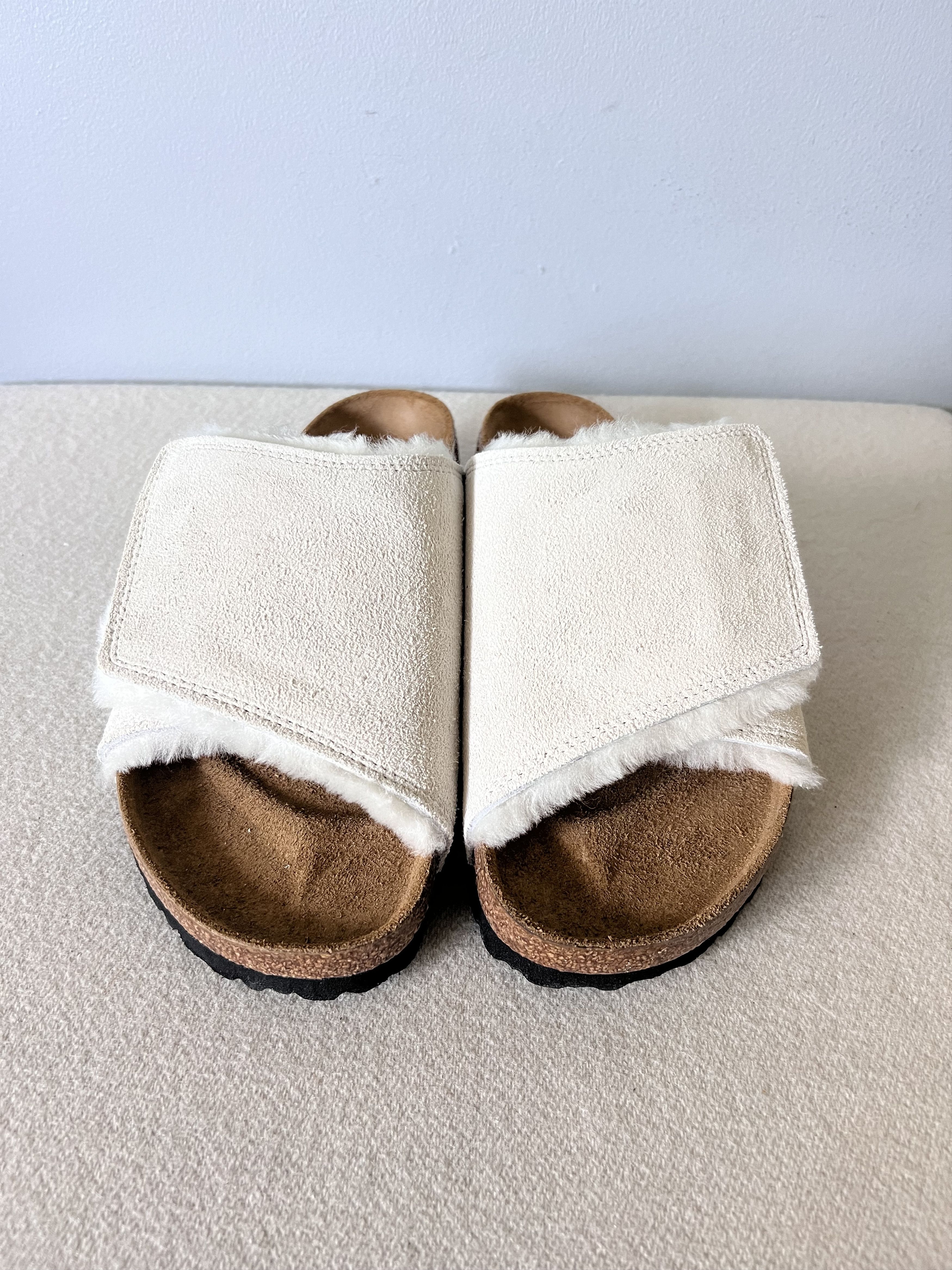 Stussy Birkenstock Solana Sandals in Bone White