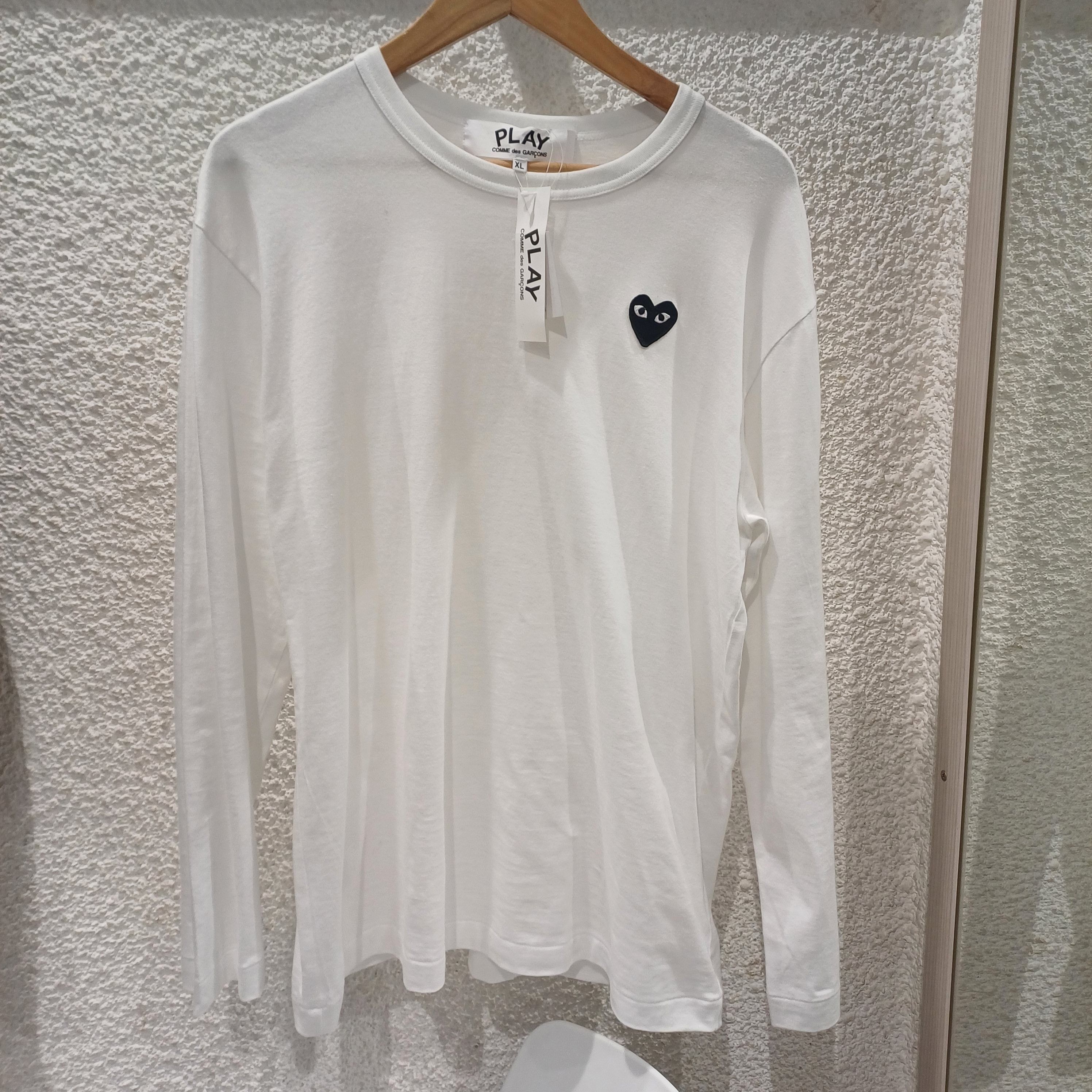 image of Comme Des Garcons L/s T-Shirt in White, Men's (Size XL)