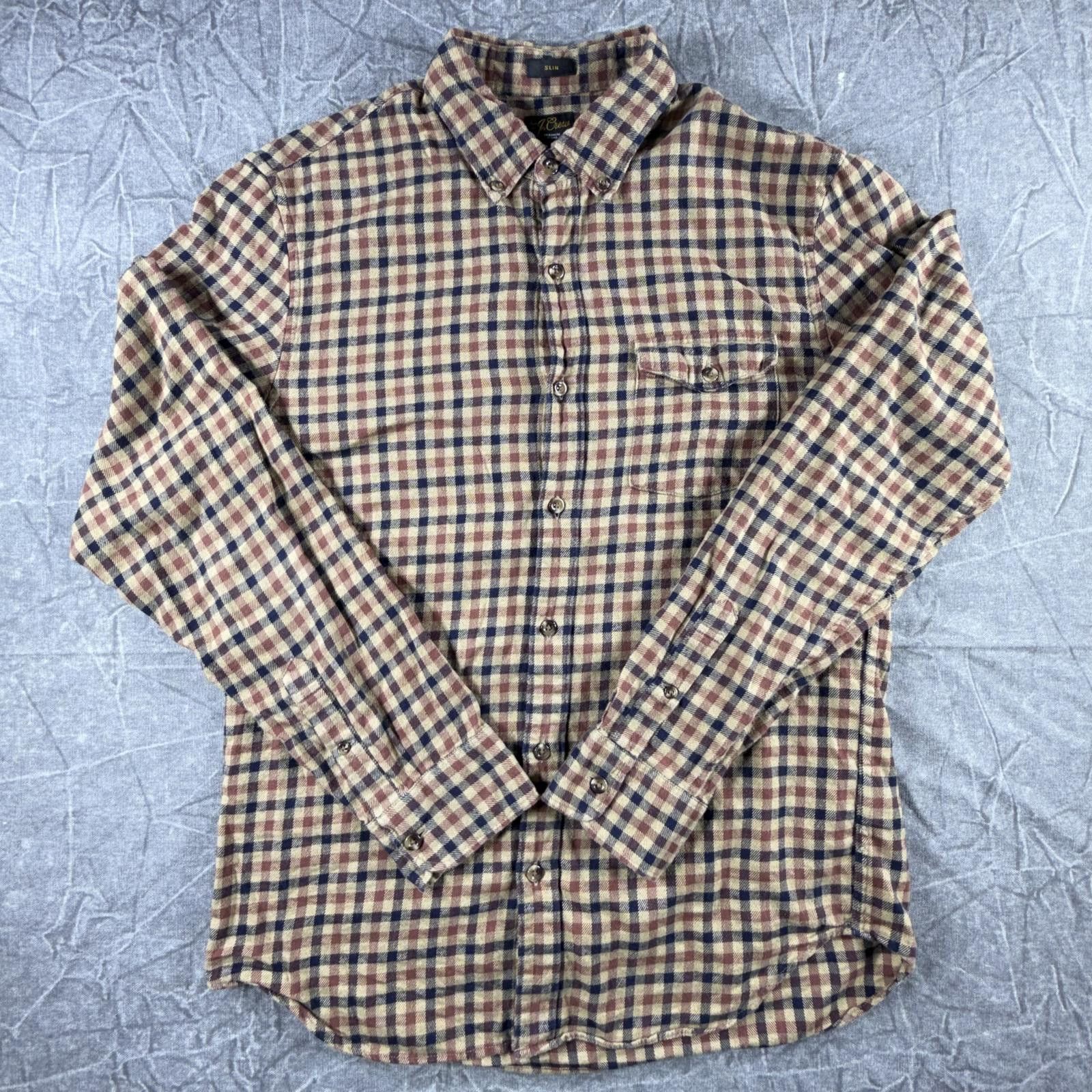 J.Crew J-Crew Shirt Men's M Brown Flannel Cashmere Blend Slim Fit Size US M / EU 48-50 / 2 - 2 Thumbnail