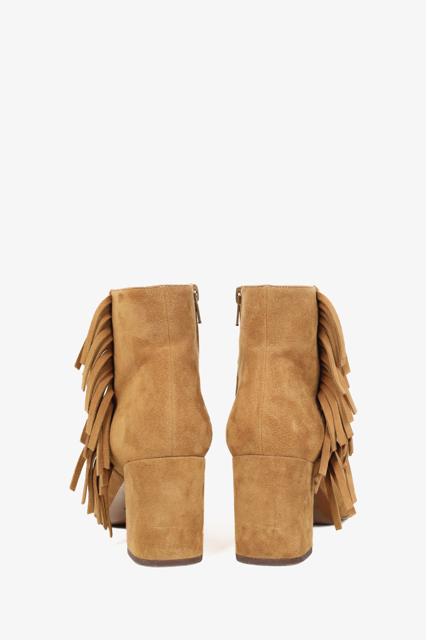 Yves Saint Laurent Saint Laurent Babies 70s Fringe Camel-Brown Suede Boots Size US 8 / IT 38 - 3 Thumbnail
