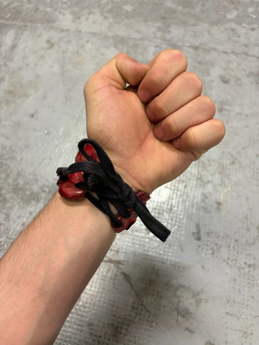 Vintage Ivo Scunzani Red Crocodile Leather Armband Bracelet Size ONE SIZE - 5 Thumbnail