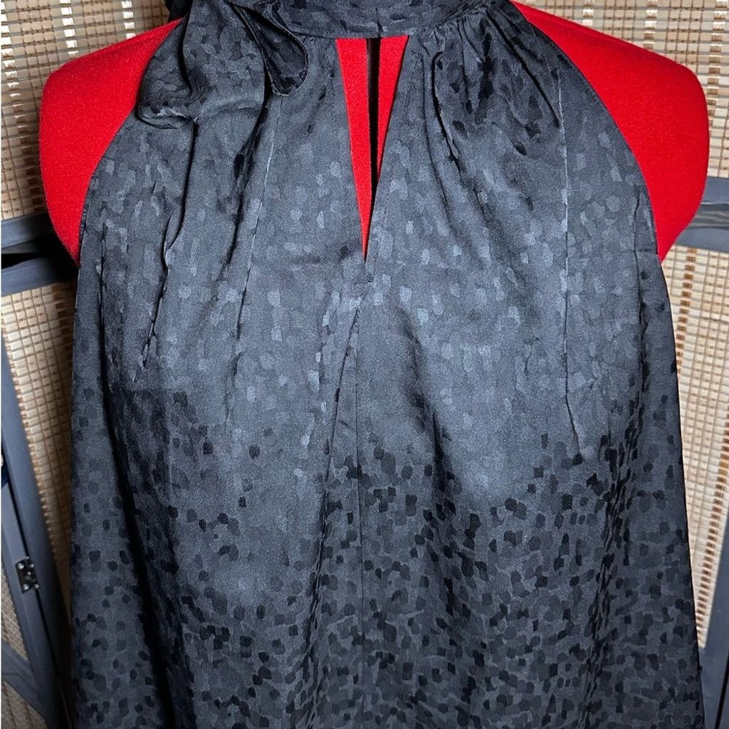 Worthington Worthington Black Jacquard Sleeveless Blouse Size 4XL / US 24-26 - 2 Thumbnail