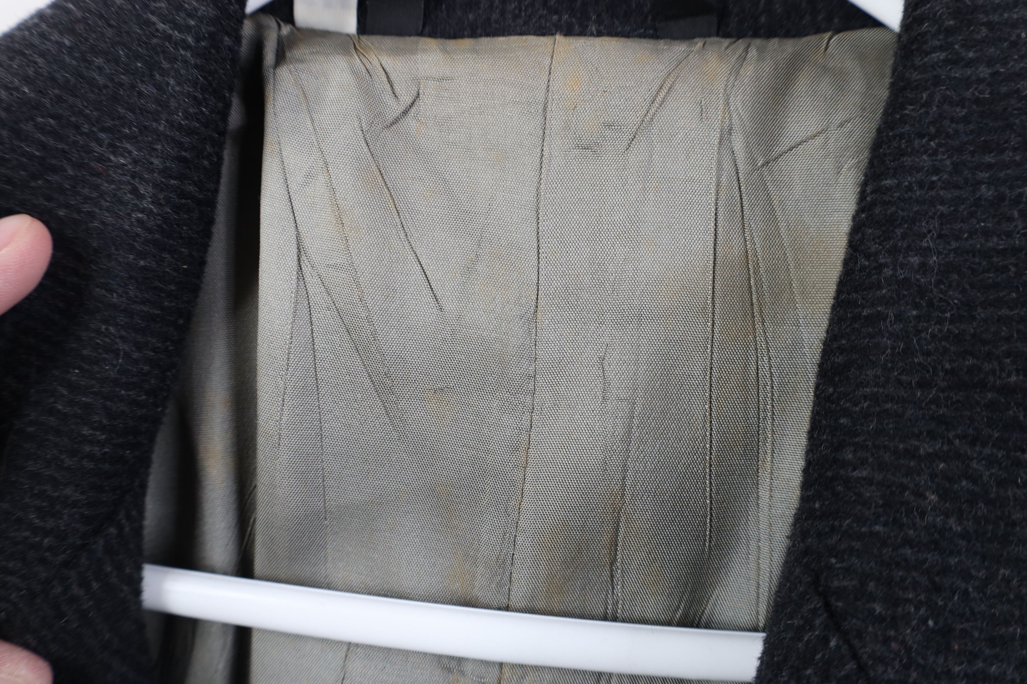 Vintage Vintage 70s Streetwear Wool Ribbed Overcoat Jacket Gray USA Size US XXL / EU 58 / 5 - 8 Thumbnail