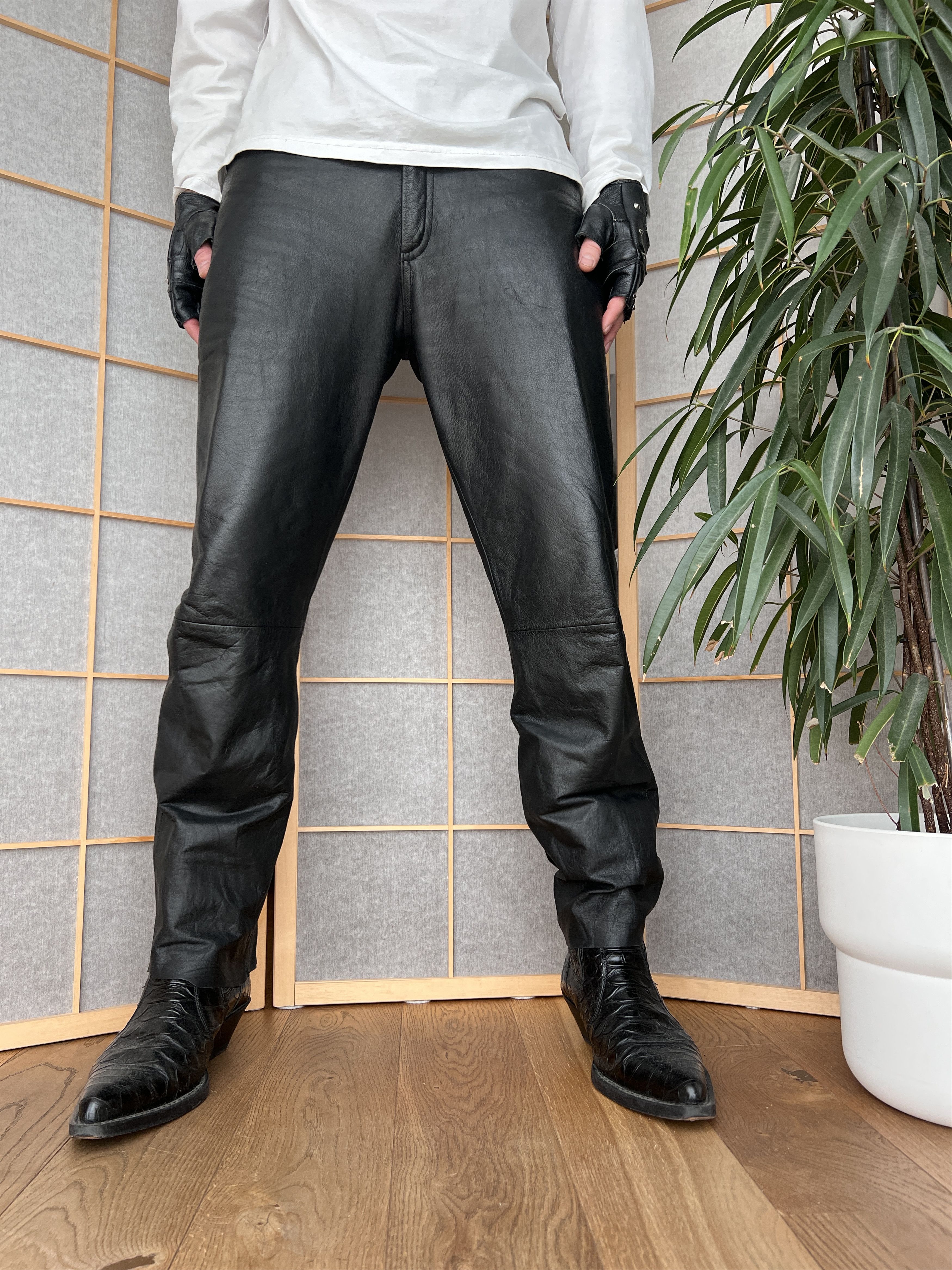 Hysteric Glamour Vintage shine leather pants balenciaga rick owens LGB vibe Size US 34 / EU 50 - 1 Thumbnail