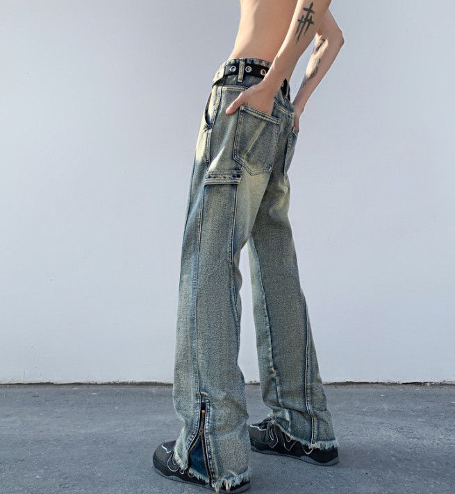 Japanese Brand Men's high street hip-hop washed distressed flared jeans Size US 32 / EU 48 - 4 Thumbnail