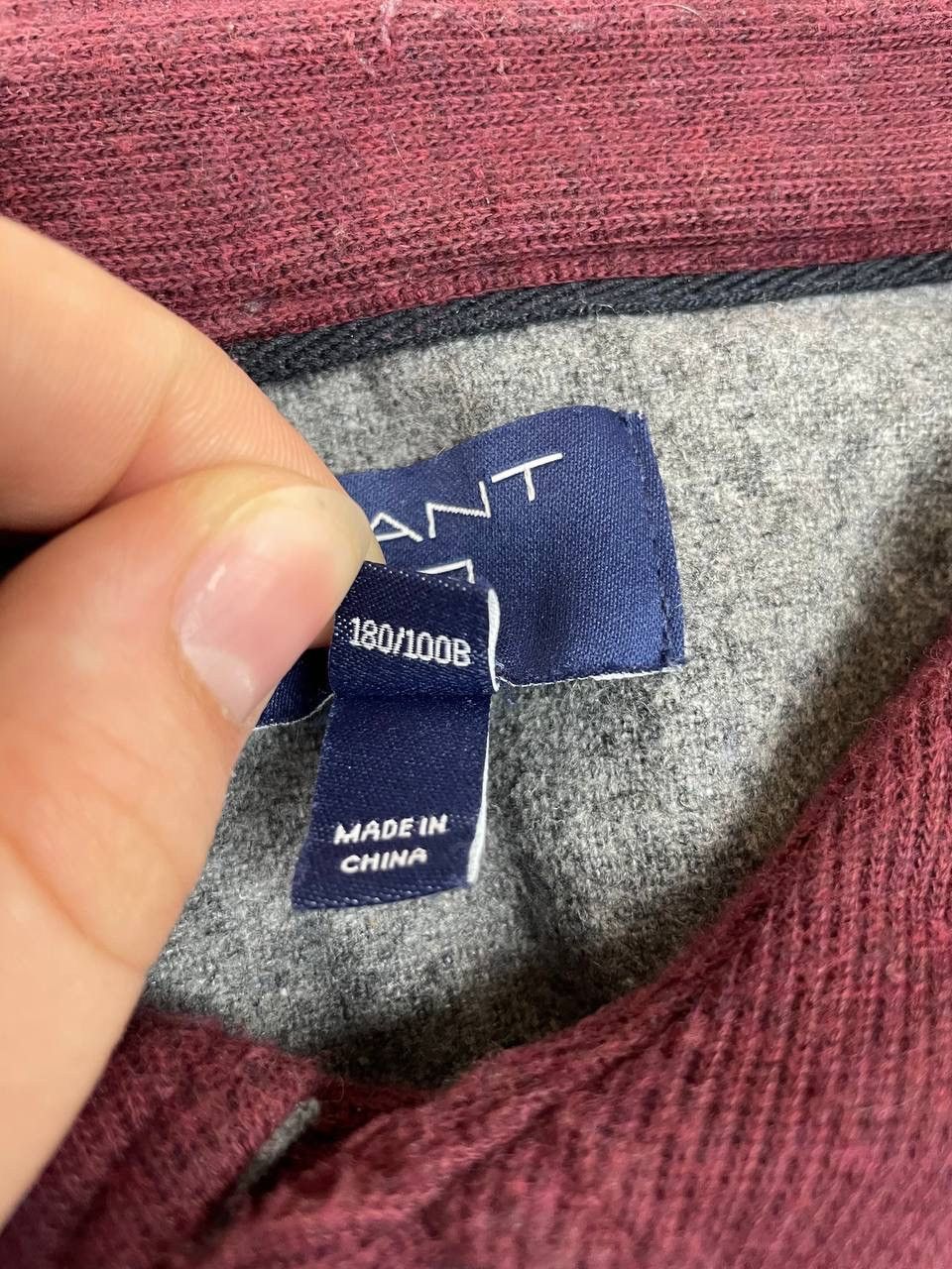 Gant Gant Vintage Men Cotton Polo Sweatshirt Burgundy Size XL Size US XL / EU 56 / 4 - 5 Thumbnail
