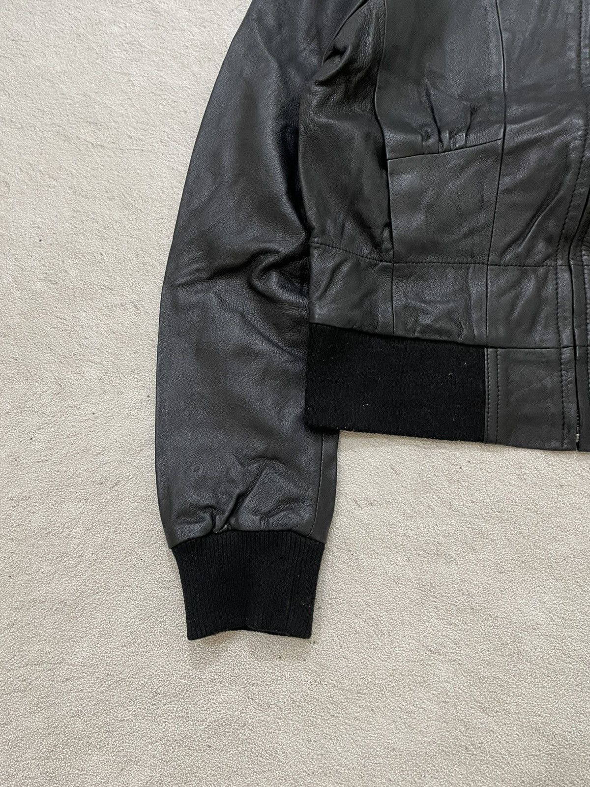 If Six Was Nine 2000s Japan Leather Boxy Jacket Ribbed Moto ifsix LGB Italy Size US XS / EU 42 / 0 - 5 Thumbnail