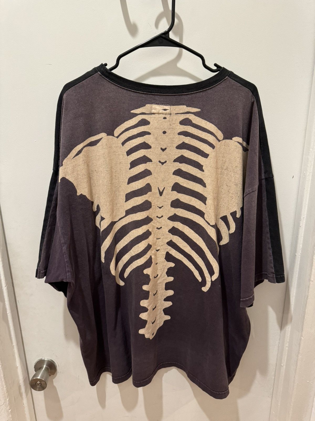 image of Kapital Kountry Kapital 2 Tone Skeleton Big Pocket Tee in Black, Men's (Size XL)