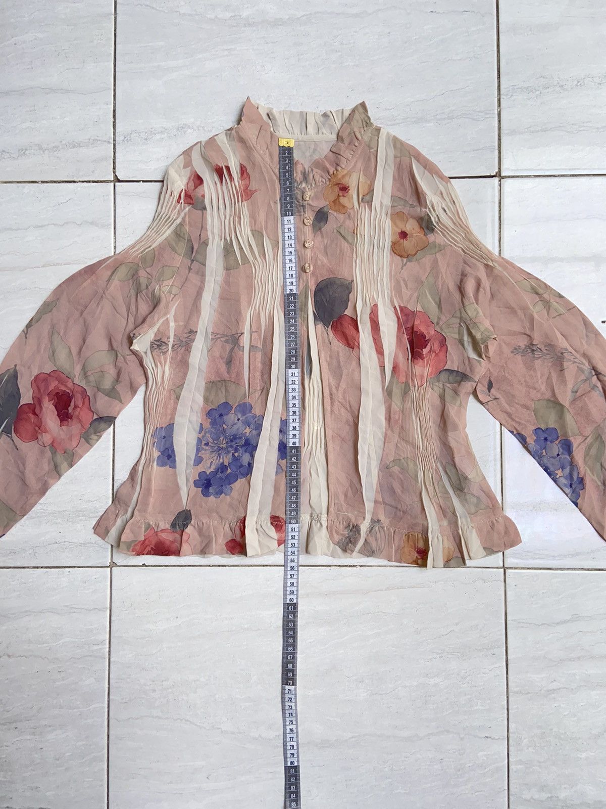 Other Issey Miyake Floral Patterned Blouse Size S / US 4 / IT 40 - 2 Thumbnail