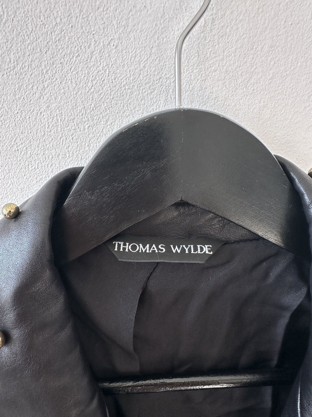Thomas Wylde THOMAS WYLDE Leather Studded Biker Jacket Gold Tone Hardware Size XS / US 0-2 / IT 36-38 - 8 Thumbnail
