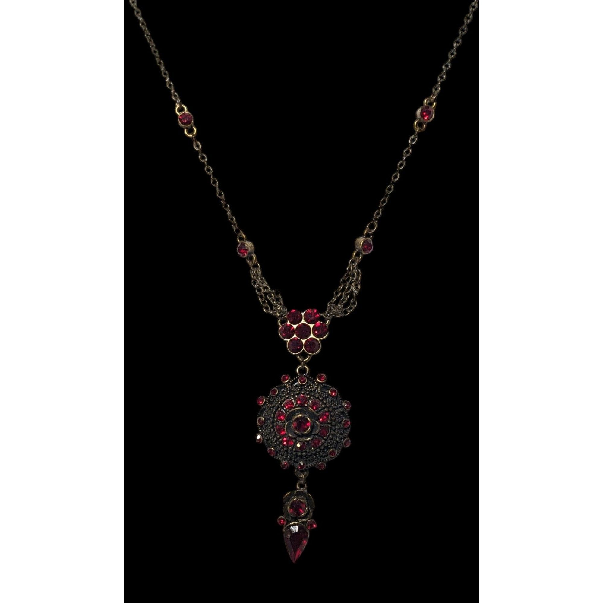 Other Vintage Crazy Horse Gothic Vampire Gemmed Necklace Size ONE SIZE - 3 Thumbnail