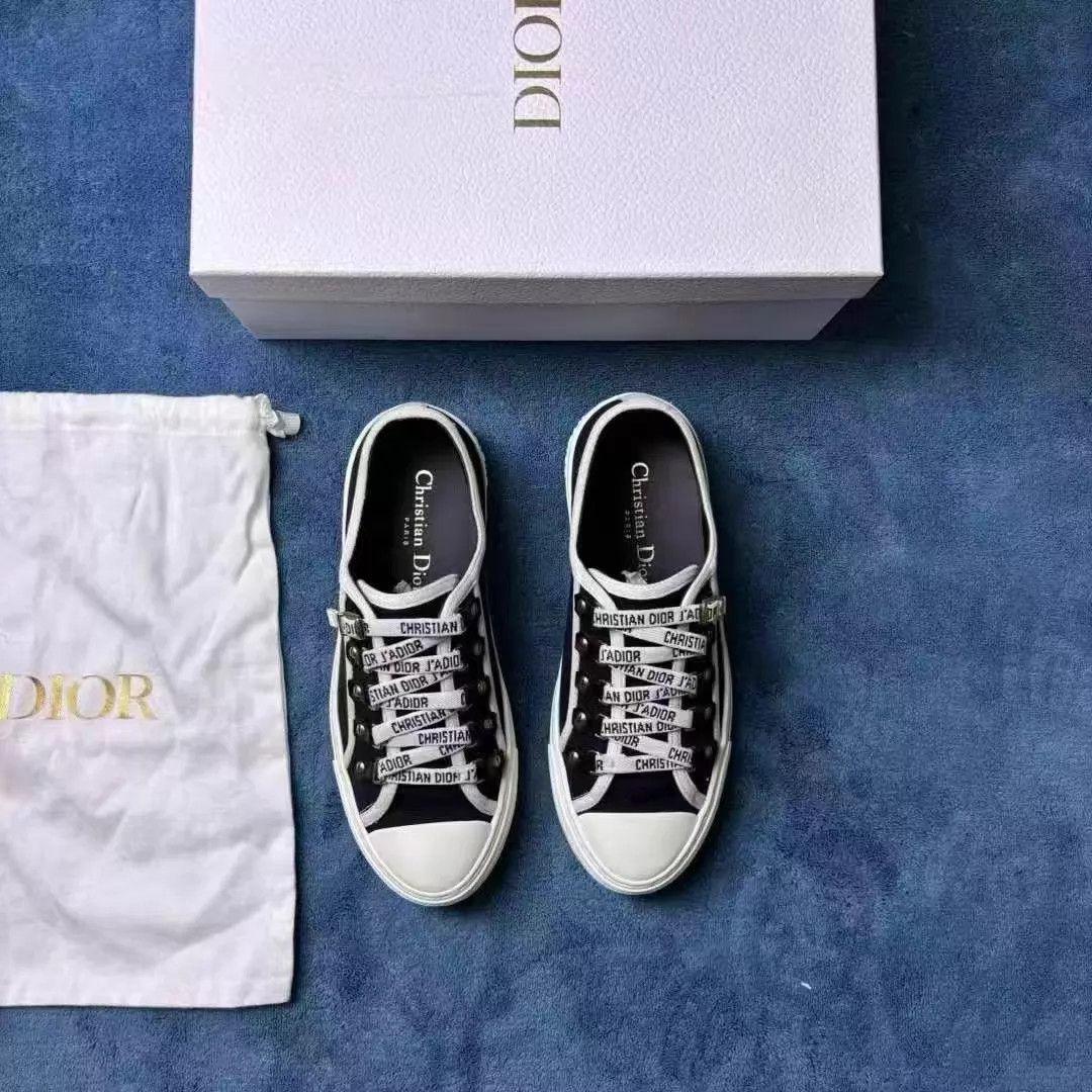 Dior Dior Houndstooth Black Low-Top Sneakers 36.5 Size US 6 / IT 36 - 1 Thumbnail
