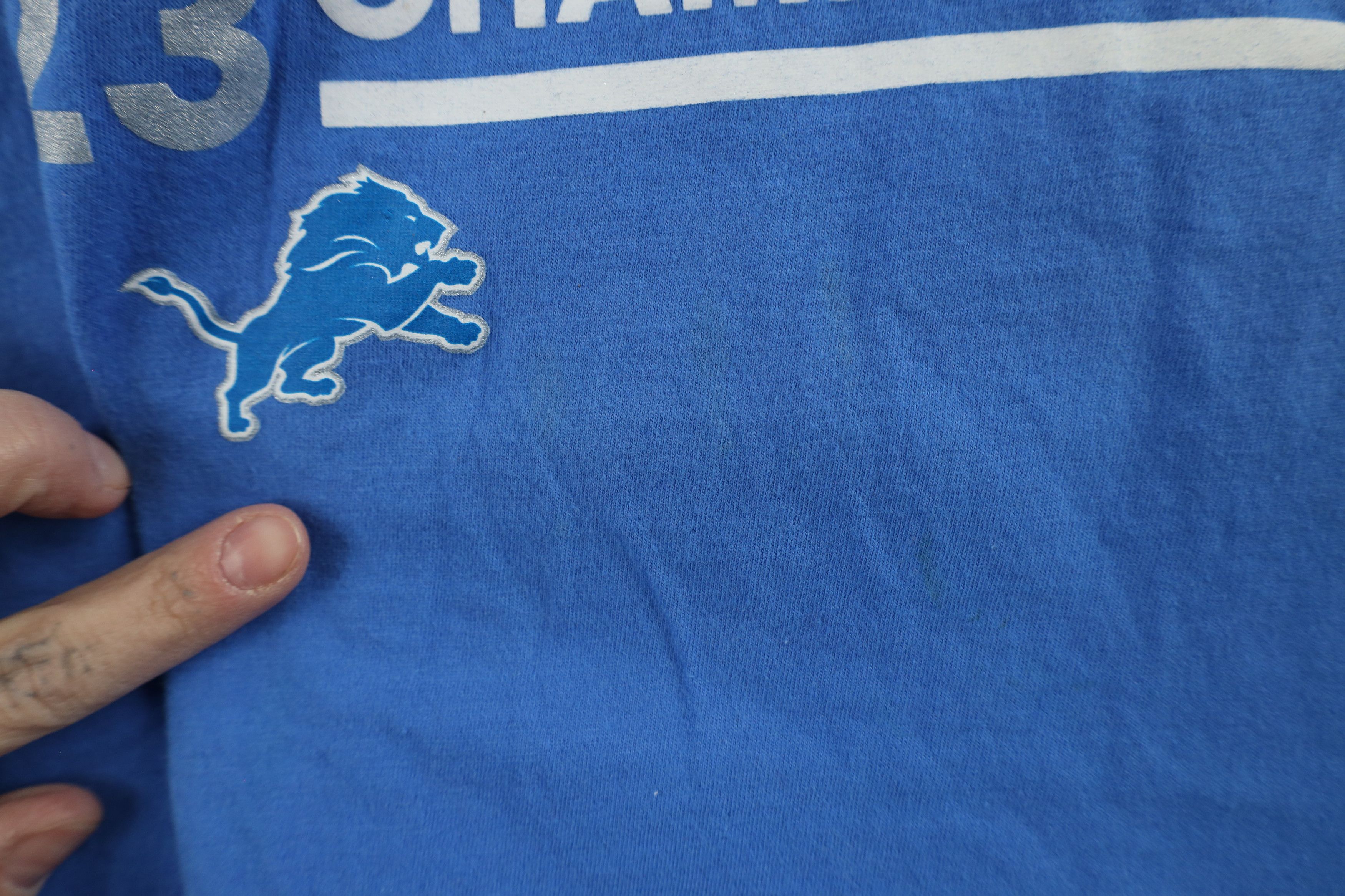 Vintage Fanatics North Champions Detroit Lions Football T-Shirt Blue Size US XXL / EU 58 / 5 - 11 Thumbnail