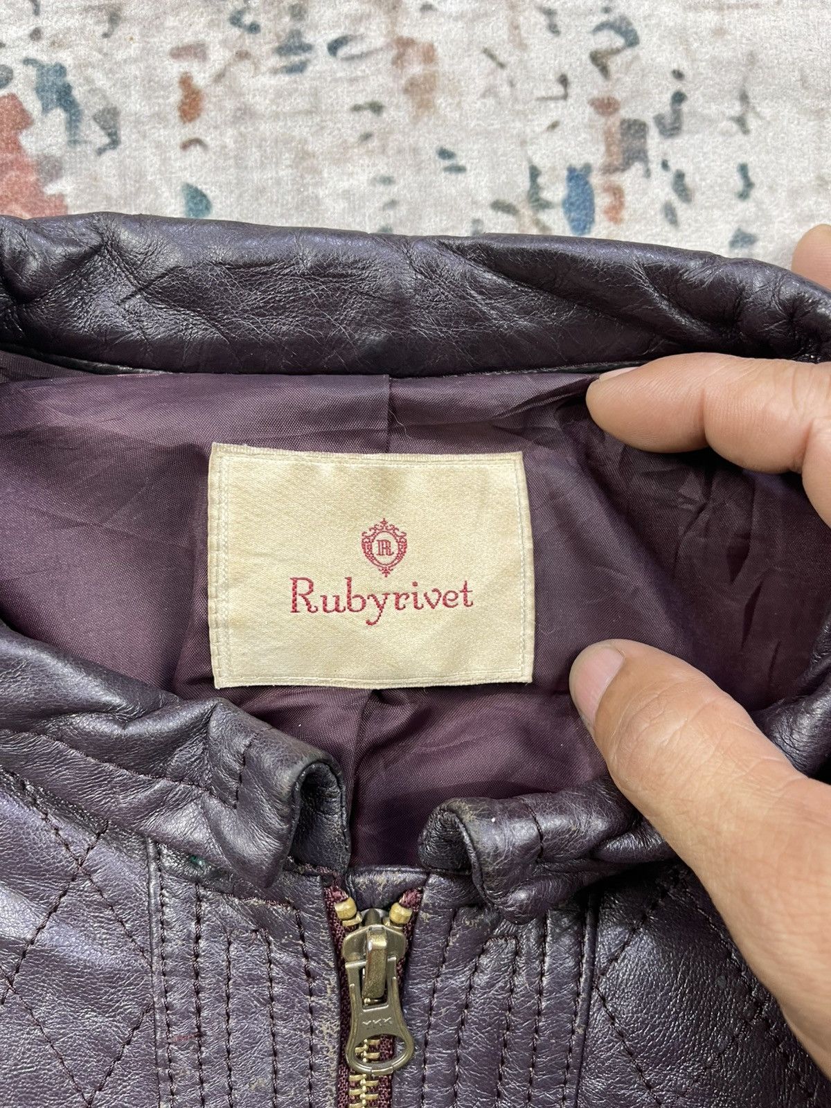 Japanese Brand Rubyrivet Quilted Sheepskin Leather Jacket Size XS / US 0-2 / IT 36-38 - 14 Thumbnail